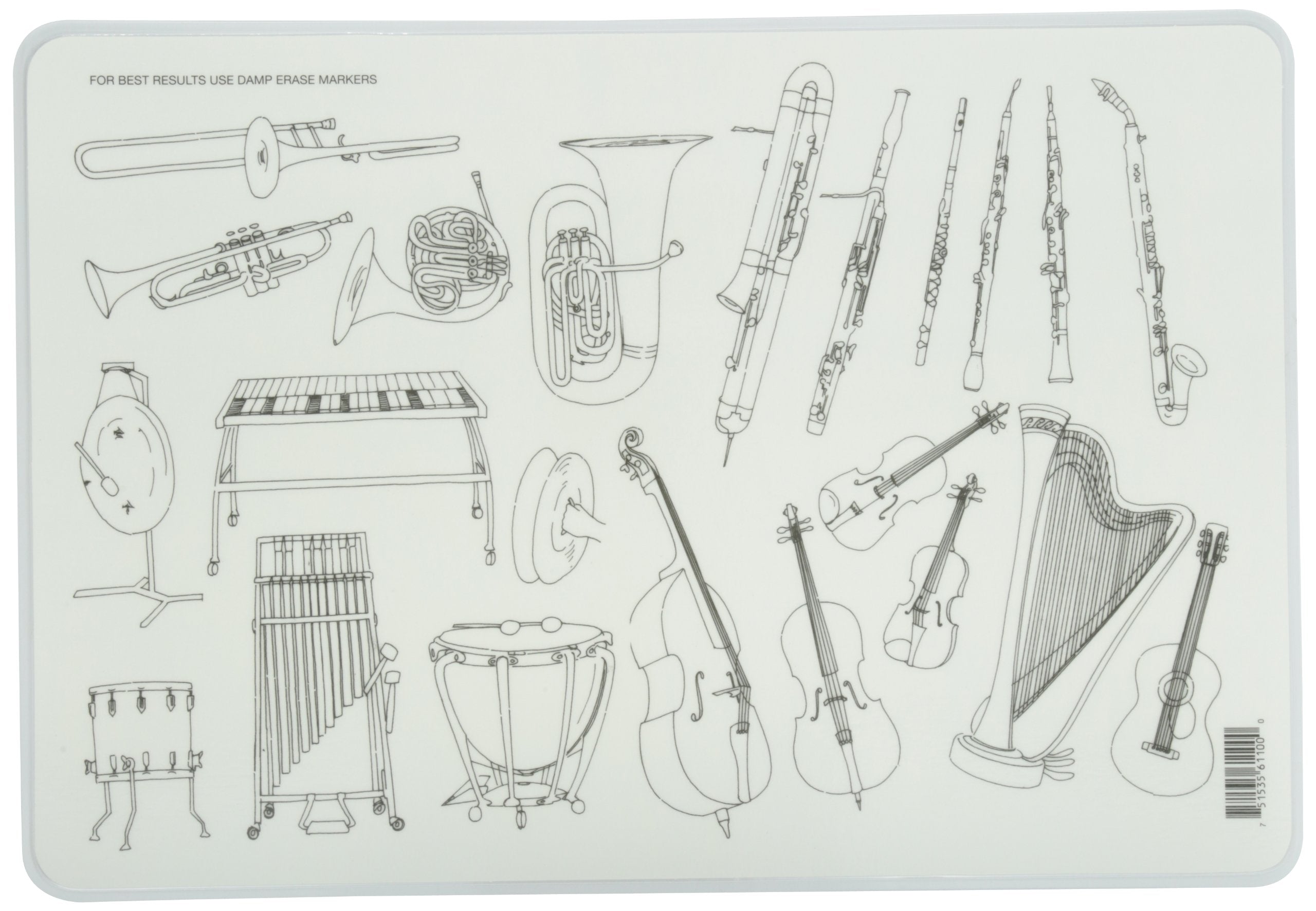 Painless Learning Music Placemat, Medium