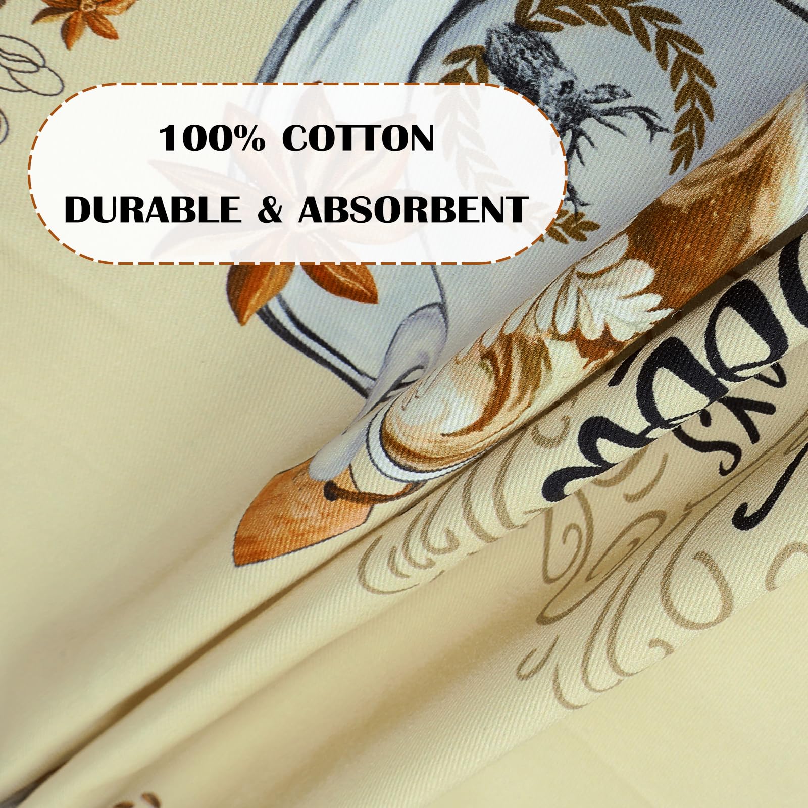 Arquiel Coffee Kitchen Towel 100% Cotton Quick Dry Dish Towels 20 X 27.5Inch, Dishcloth Hand Towels For Housewarming Gifts Dinin