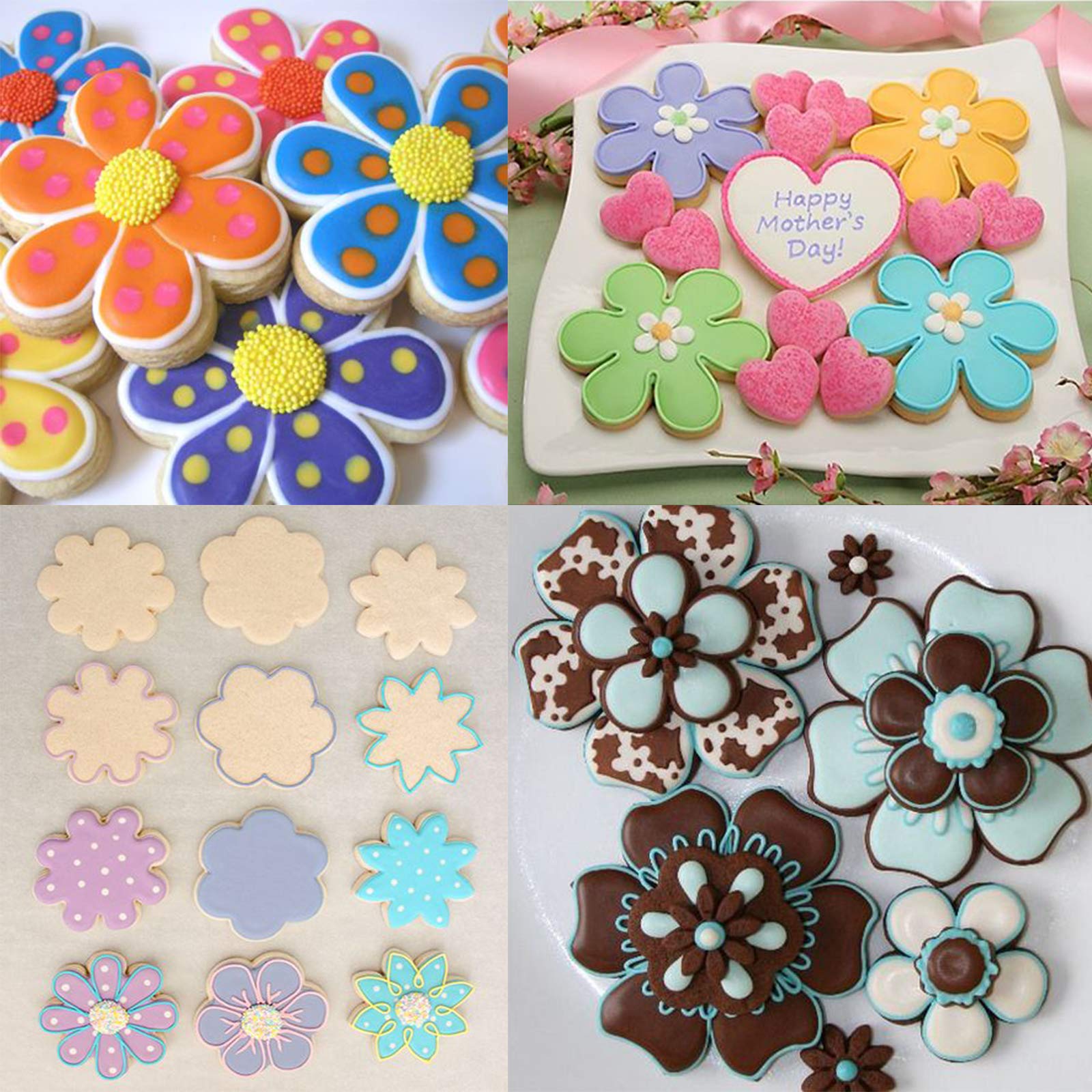 Tmflexe Flower Cookie Cutter, Pack Of 5