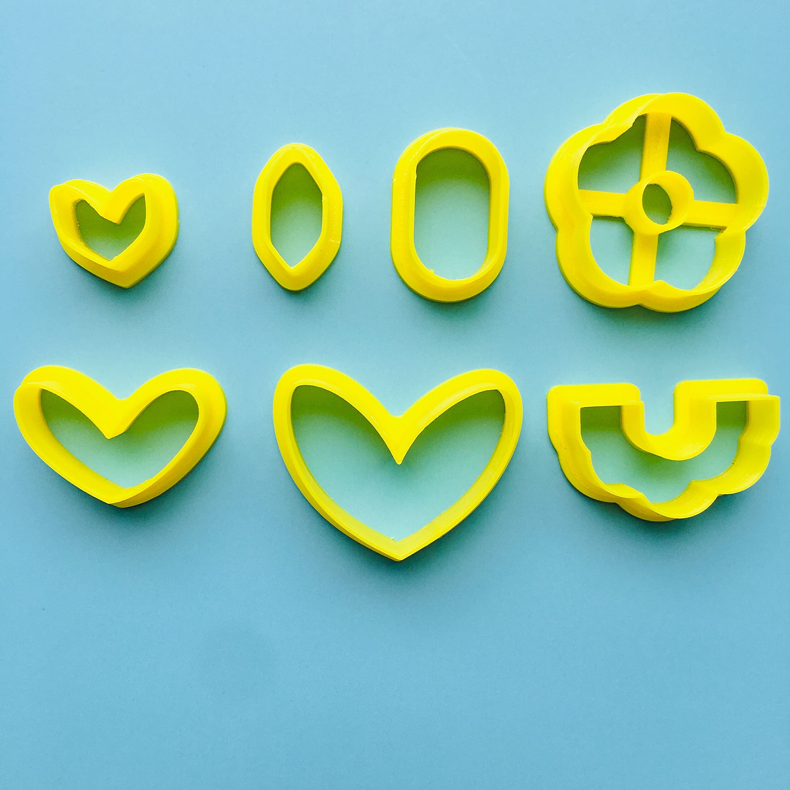 Chenrui 7Pcs Polymer Clay Cutter Set, Flower Heart Shape Cutters