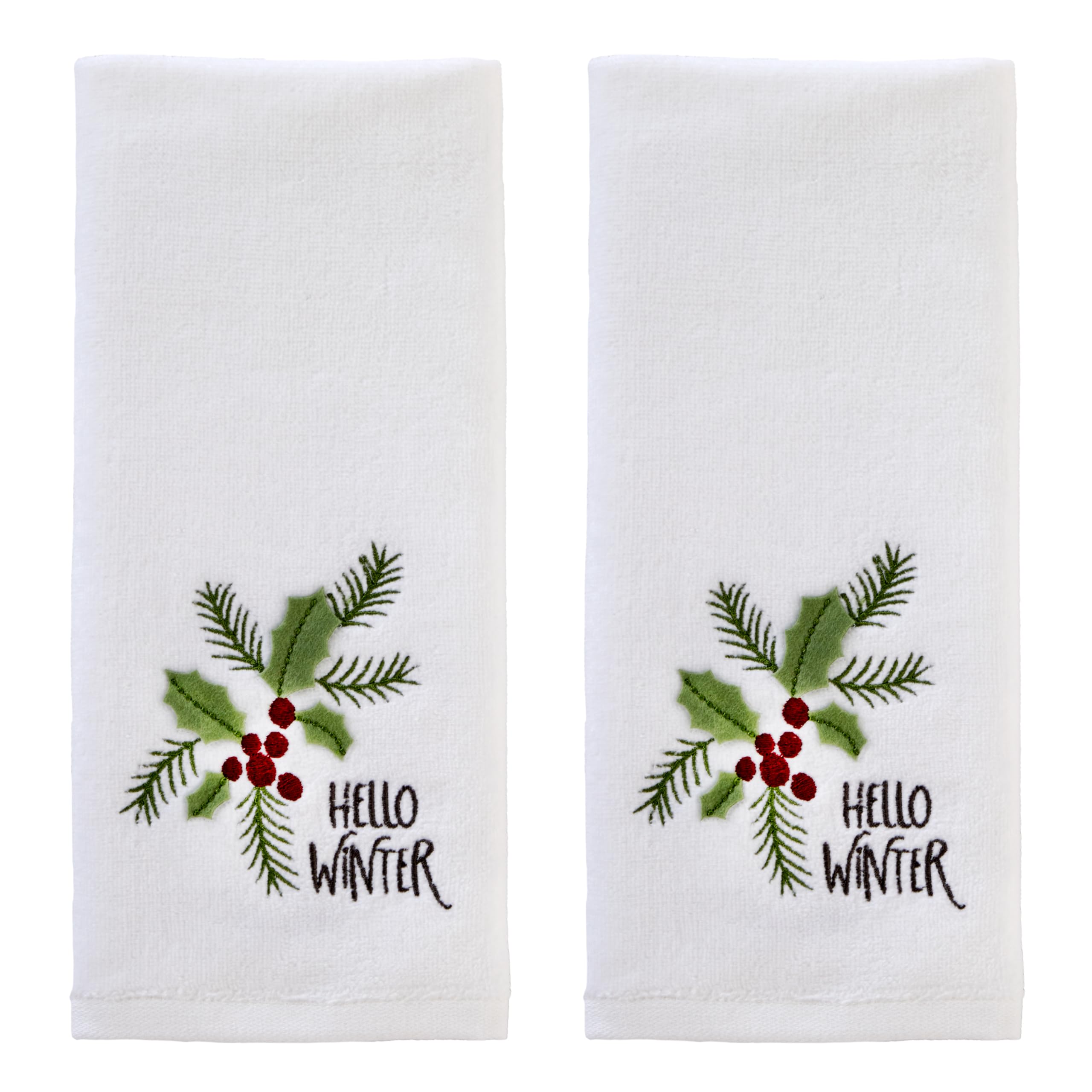Skl Home Hello Winter Holly 3D Hand Towel Set