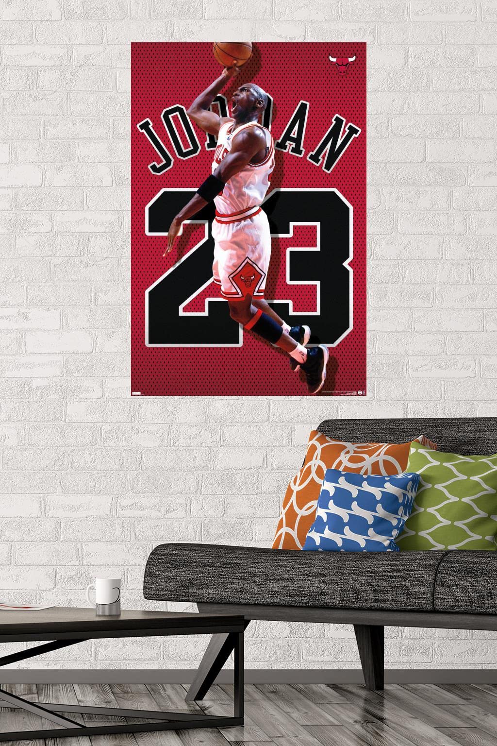 Trends International Michael Jordan Jersey Wall Poster, 22.375" x 34", Premium Unframed Version, Model POD21928