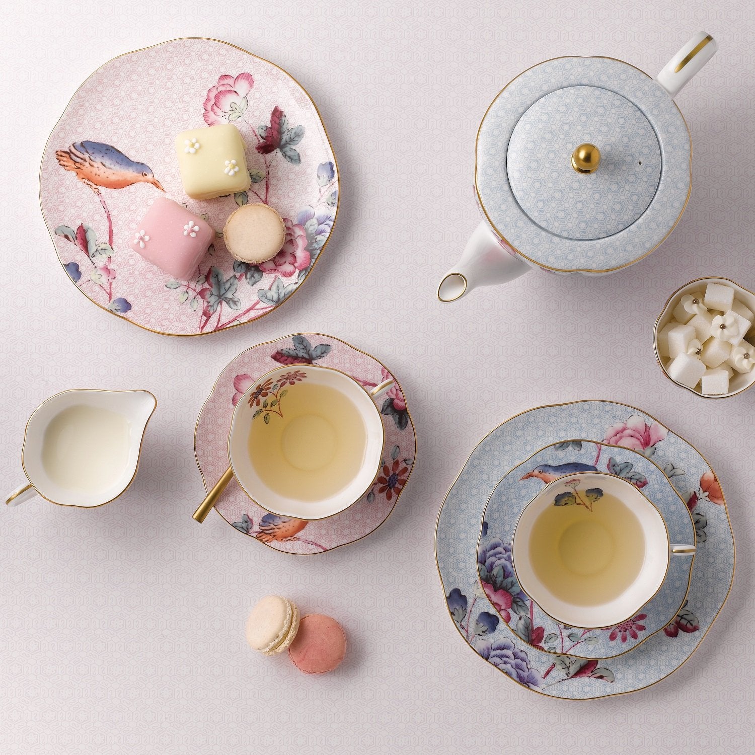 Wedgwood Cuckoo Teacup & Saucer Set  1 Count (Pack of 1)  Peach