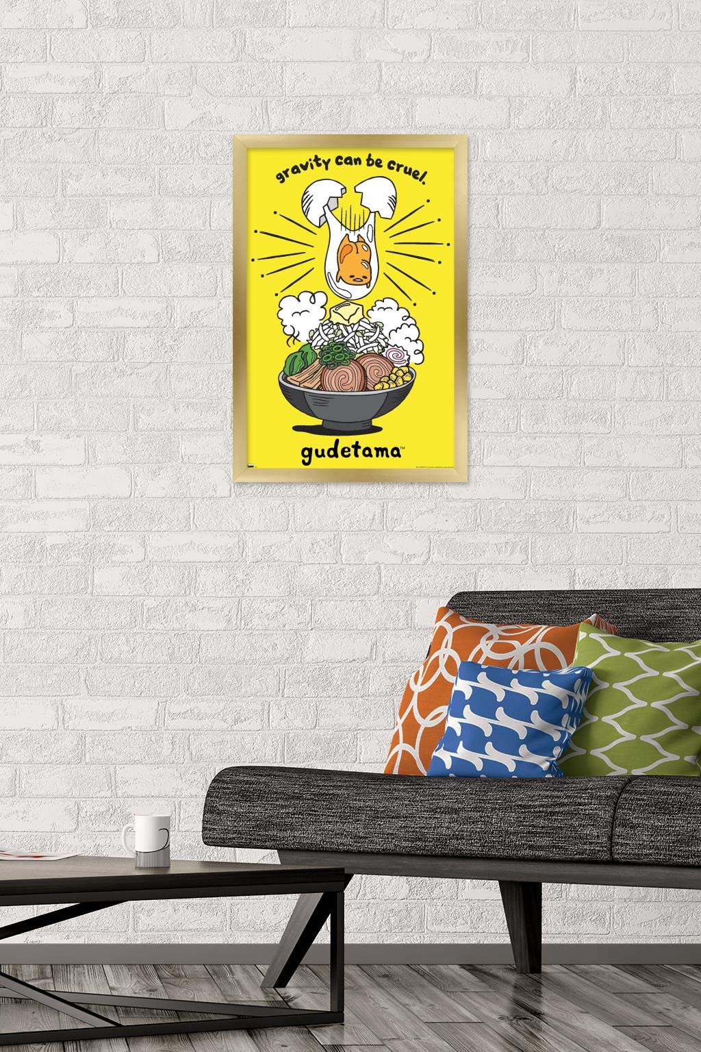 Trends International Gudetama - Gravity Wall Poster, 14.725'' X 22.375'', Gold Framed Version