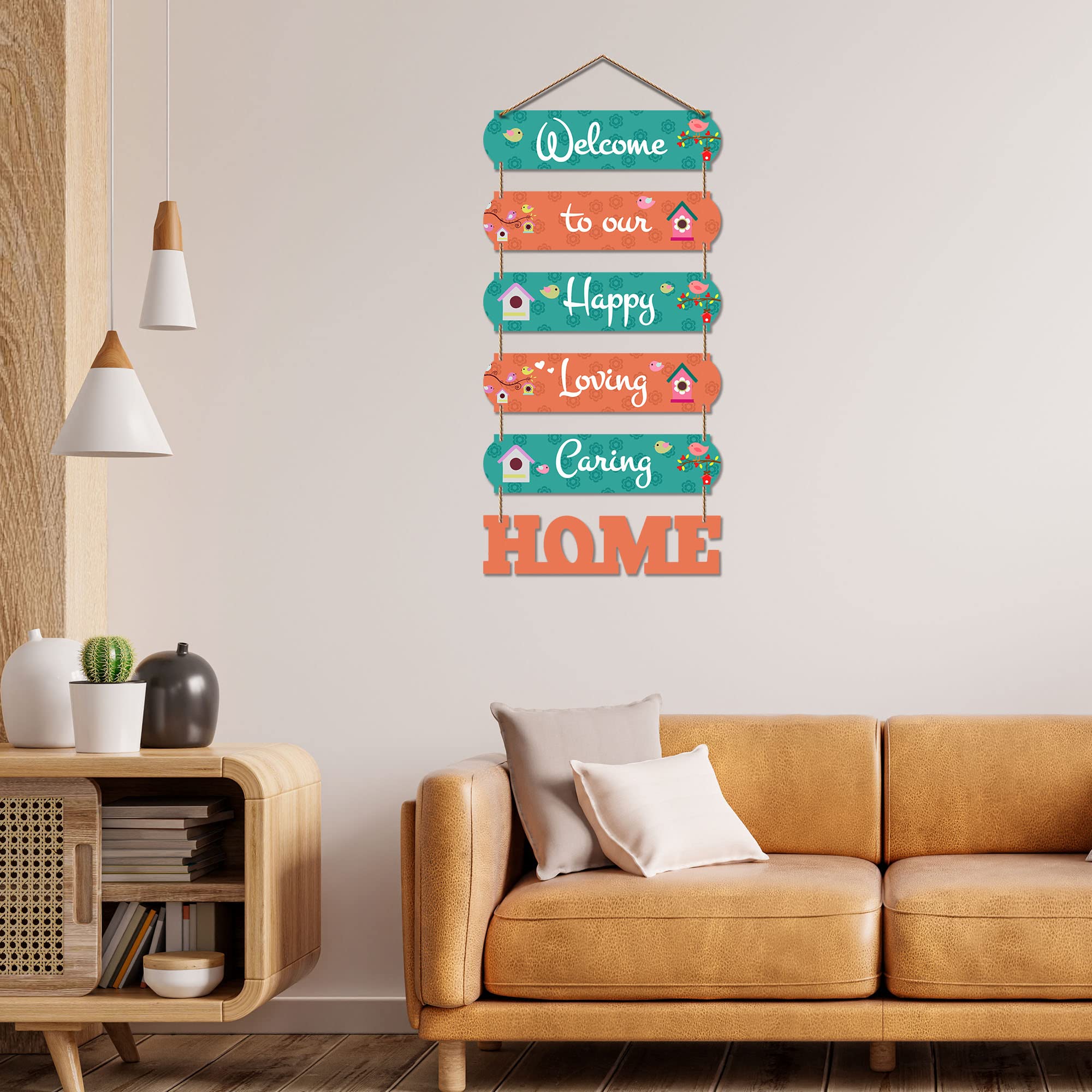 Artvibes Welcome Home Quote Decorative Wall Art MDF Wooden Wall Hanger for Living Room | Bedroom | Gifts | Decor Hanging Ornamen