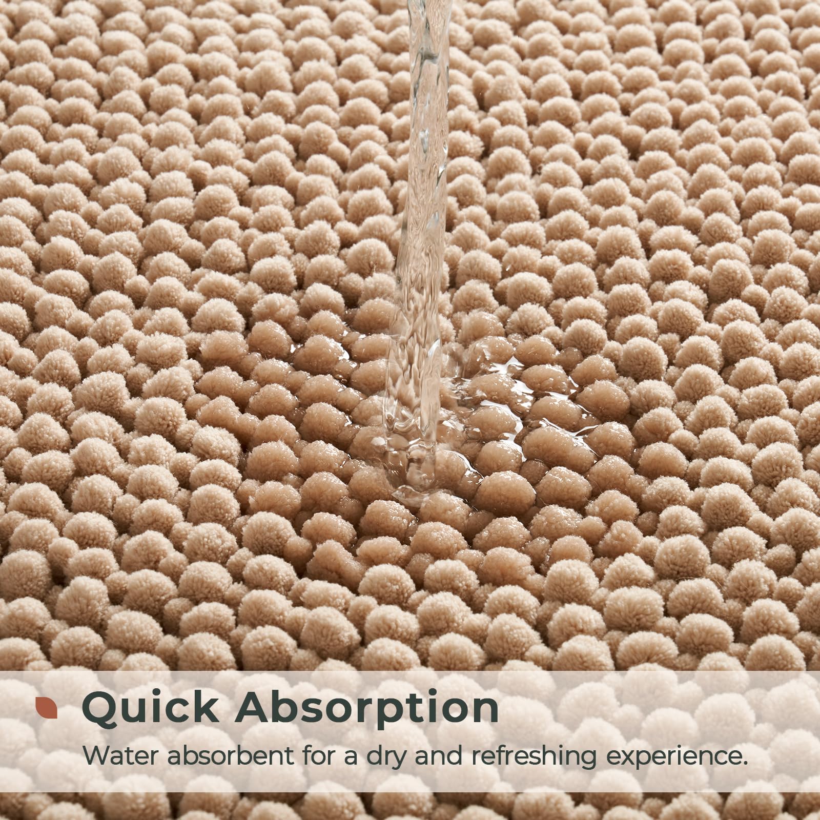 Freshmint Chenille Bathroom Rugs Sets 2 Piece 17''X24''+20''X47'', Non-Slip Bath Mats Set For Bathroom, Absorbent Bath Rug, Wash