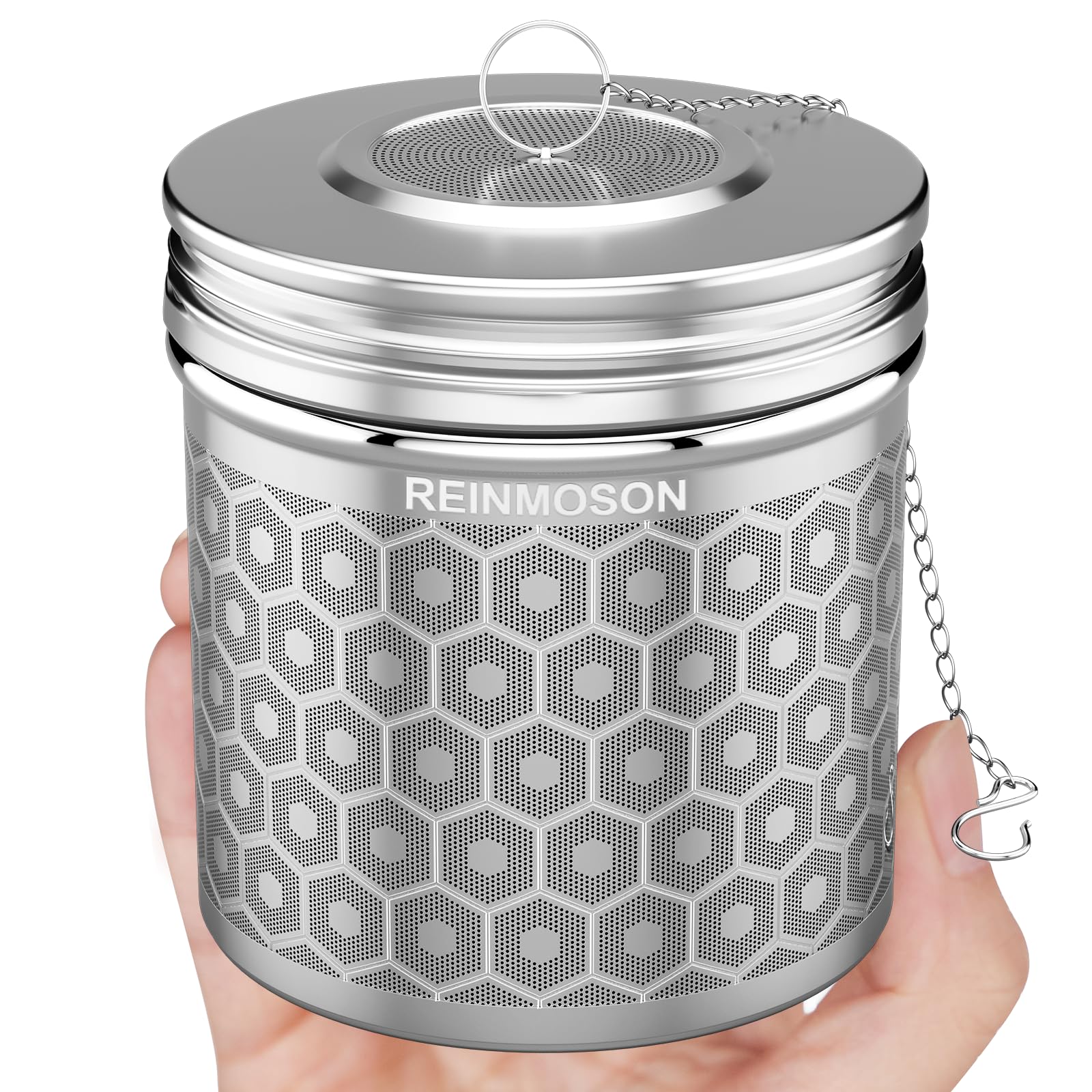 Reinmoson Extra Large Tea Infuser For Loose Tea & Spice Infuser For Cooking, Extra Fine Mesh Tea Strainers, 304 Stainless Steel