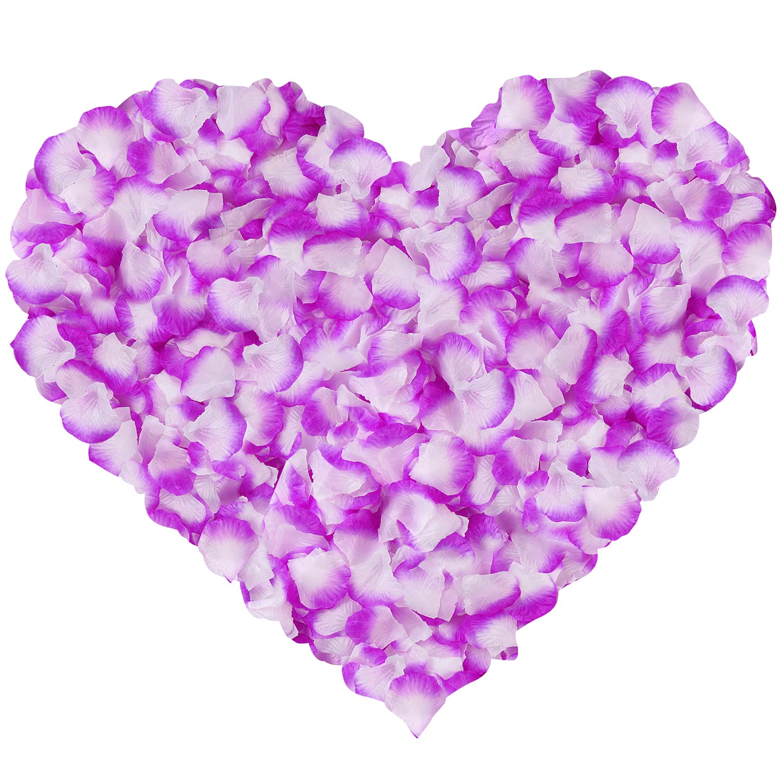 Neo Loons 1000 Pcs Artificial Silk Rose Petals Decoration Wedding Party Color Purple & White