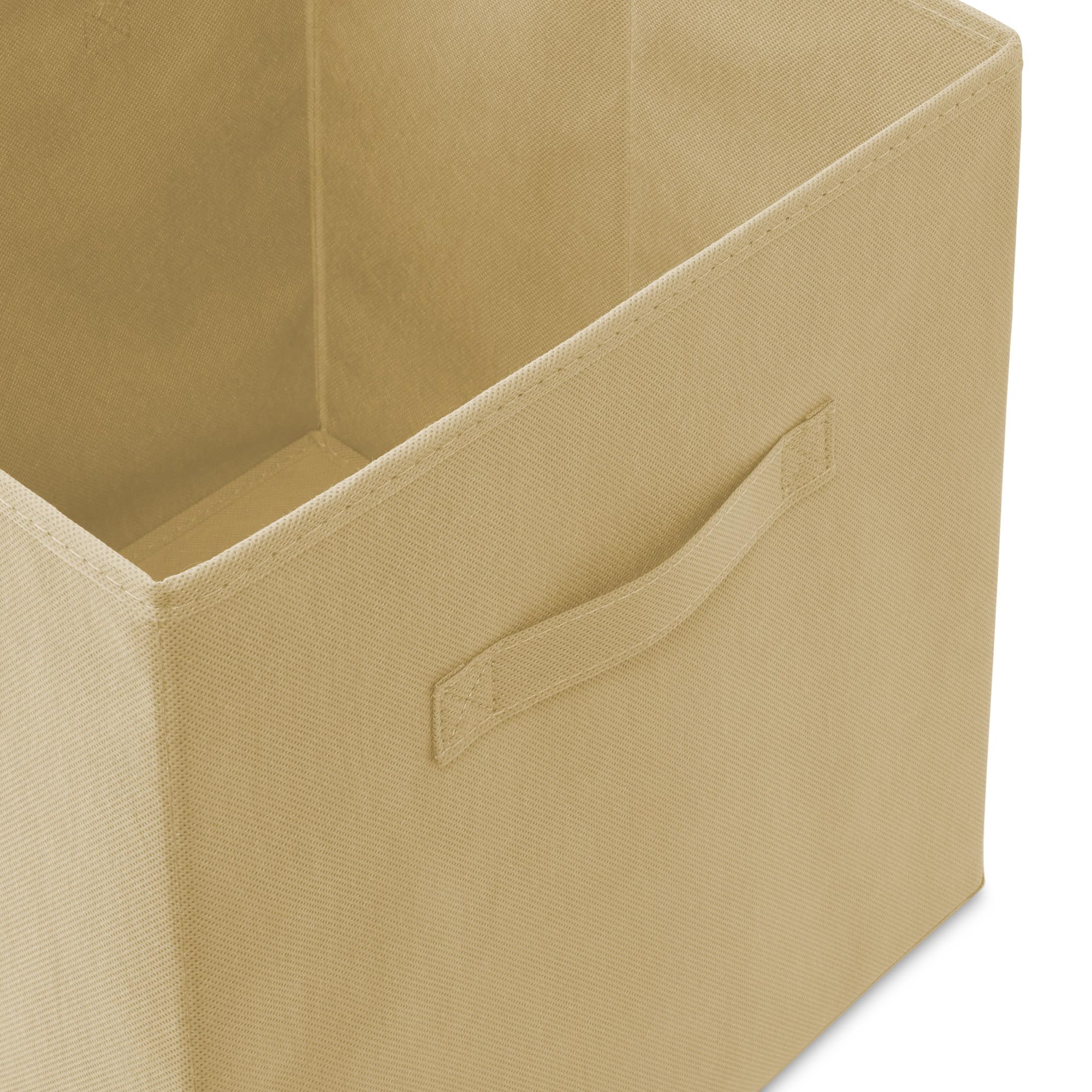 Casafield Set Of 6 Collapsible Fabric Cube Storage Bins, Sandy Beige - 13'' Foldable Cloth Baskets For Shelves, Cubby Organizers