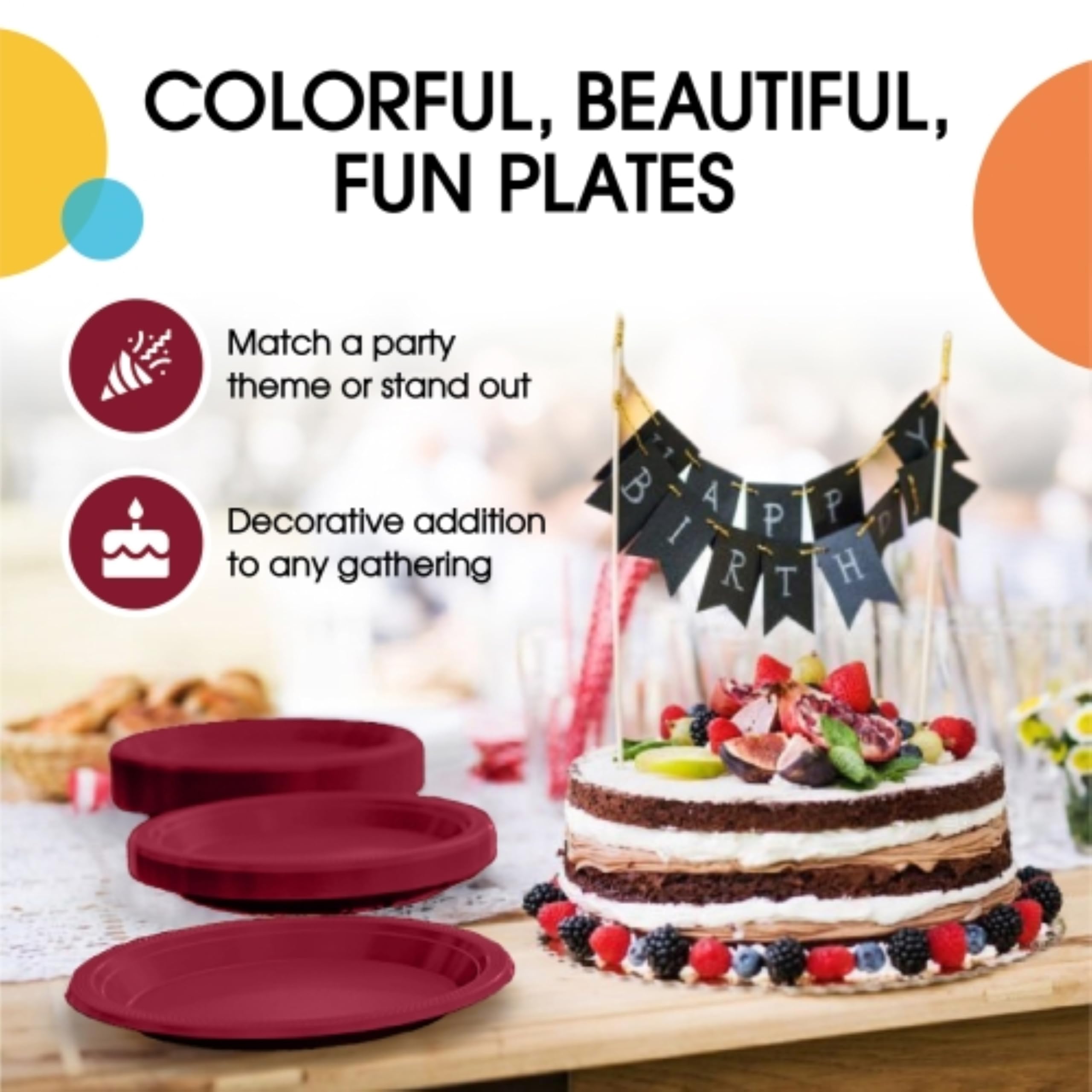 Exquisite Burgundy Plastic Plates For Party 9 Burgundy Disposable Plates For Party Supplies 50 Pcs Disposable Dinner Plate Hea
