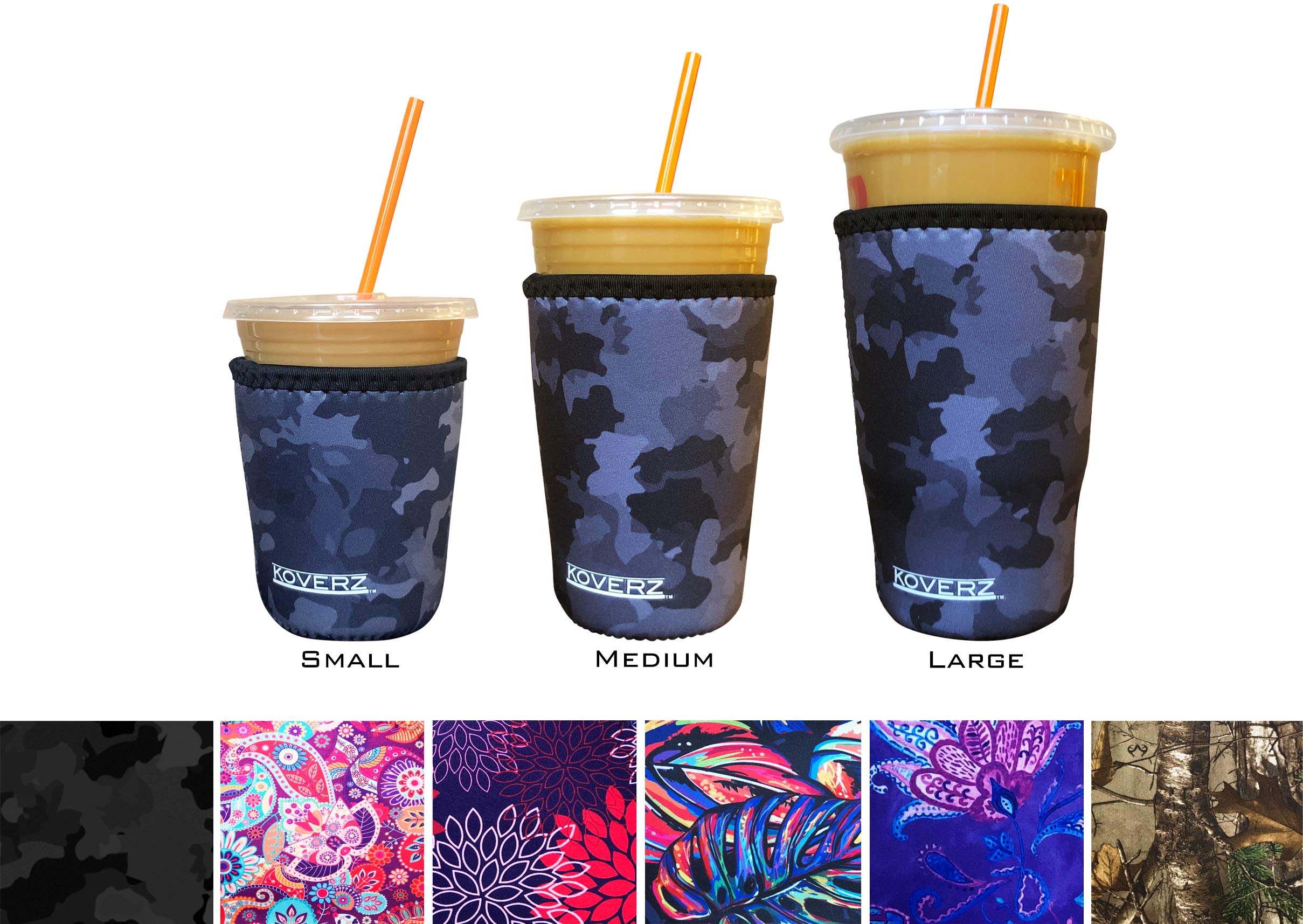 Koverz 3-Pack Iced Coffee Sleeve SET OF 3 - Black Camo
