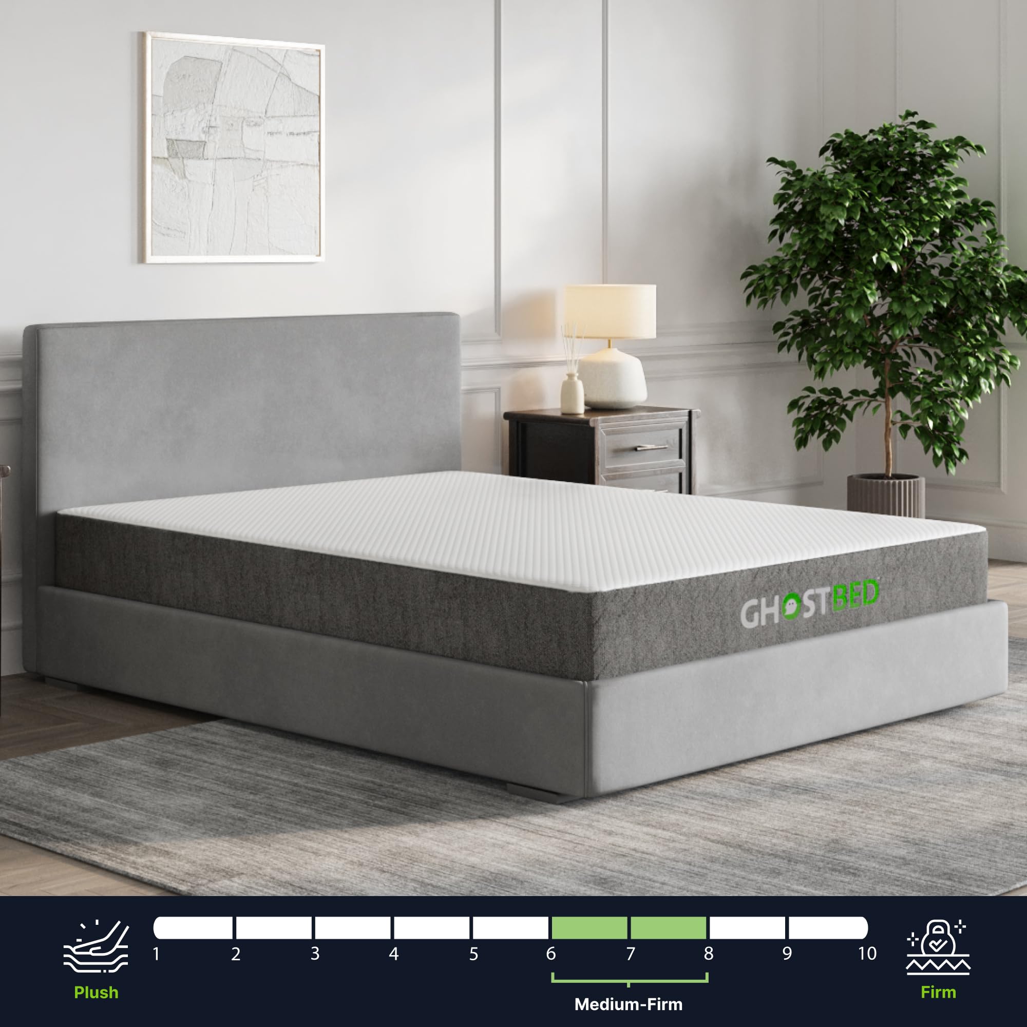Ghostbed Classic 11 Inch Cool Gel Memory Foam & Latex Mattress - Medium-Firm Feel, Made In The Usa, Twin Xl