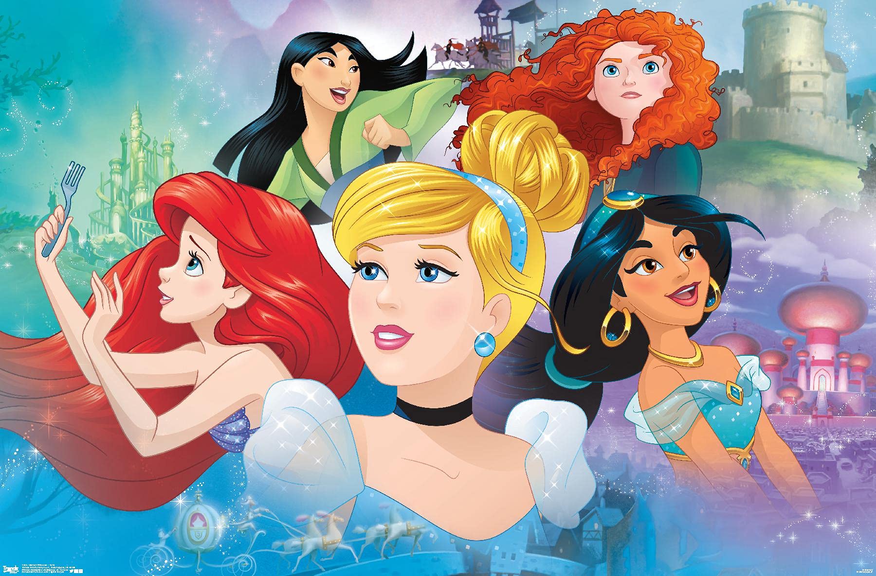Trends International Disney Princess-Gaze Premium Wall Poster, 22.375'' X 34''