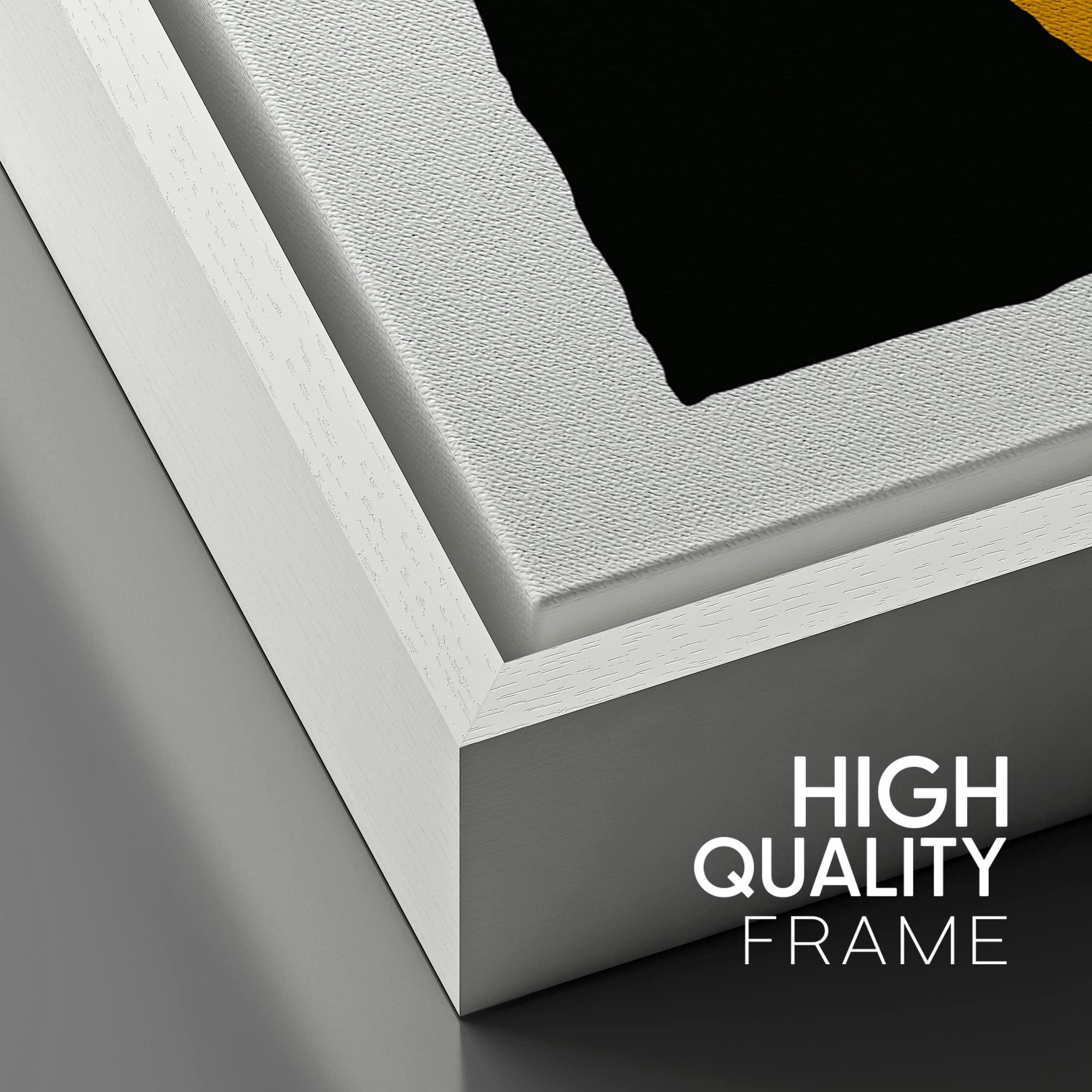 Signford Framed Canvas Print Wall Art Mid-Century Geometric Paint Strokes Abstract Shapes Illustrations Modern Art Decorative Bo