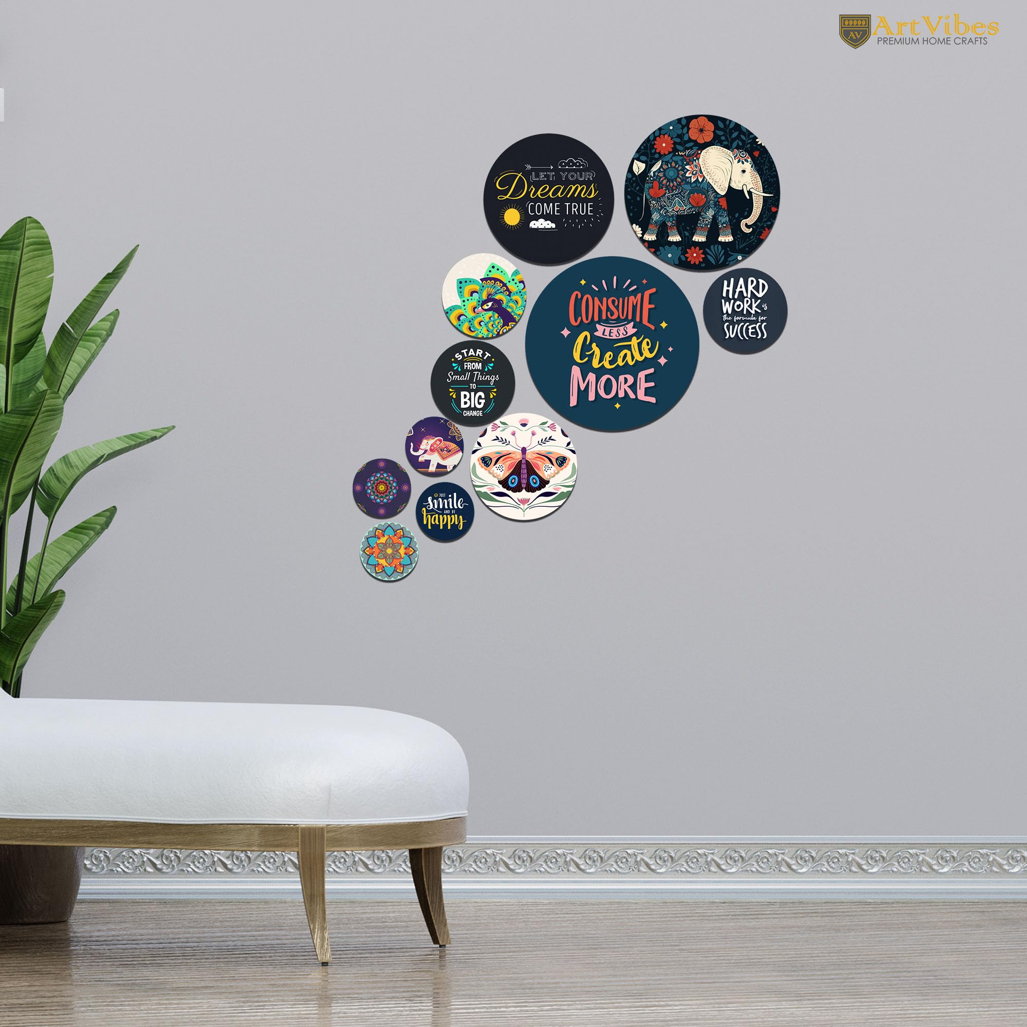 Artvibes Decorative Mdf Wooden Wall Hanging Decoration Item For Home | Office | Gifts | Modern Artworks Art Items | Livingroom,