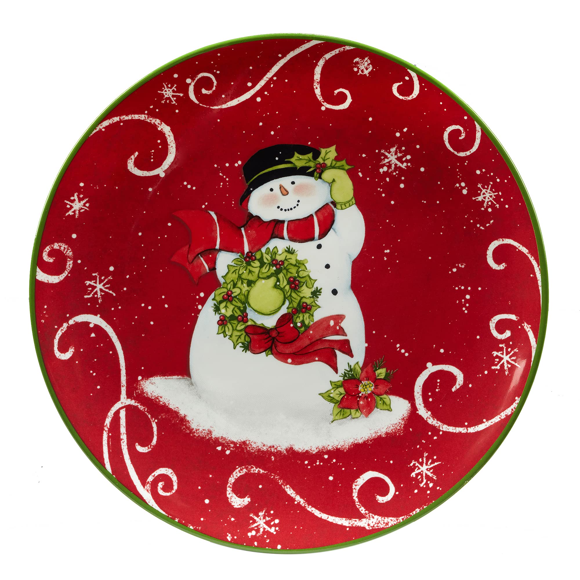 Certified International Holiday Magic Snowman 9'' Dessert/Salad Plates, Set Of 4, Multicolor