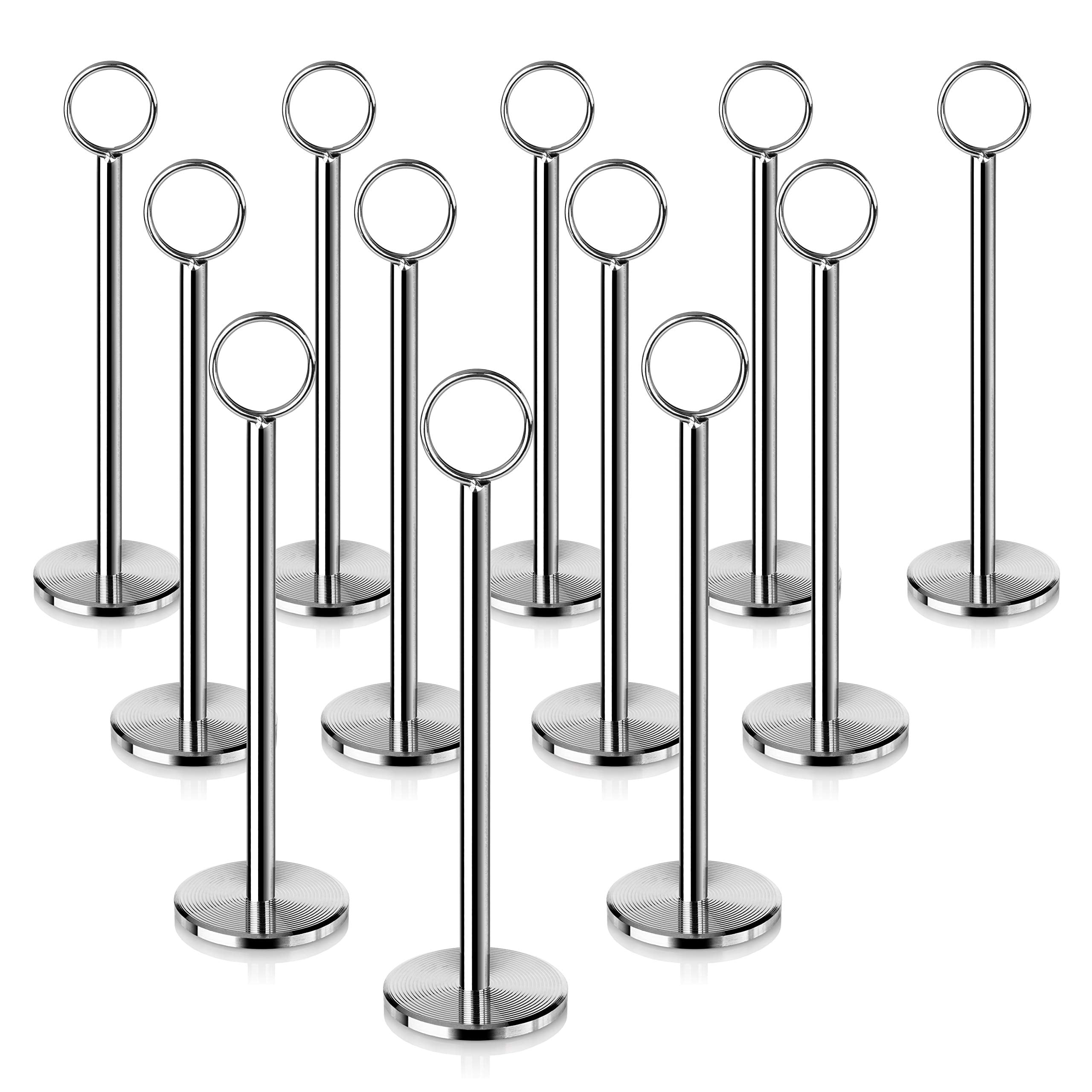 New Star Foodservice 23336 Ring-Clip Table Number Holder/Number Stand/Place Card Holder, 8-Inch, Set Of 12