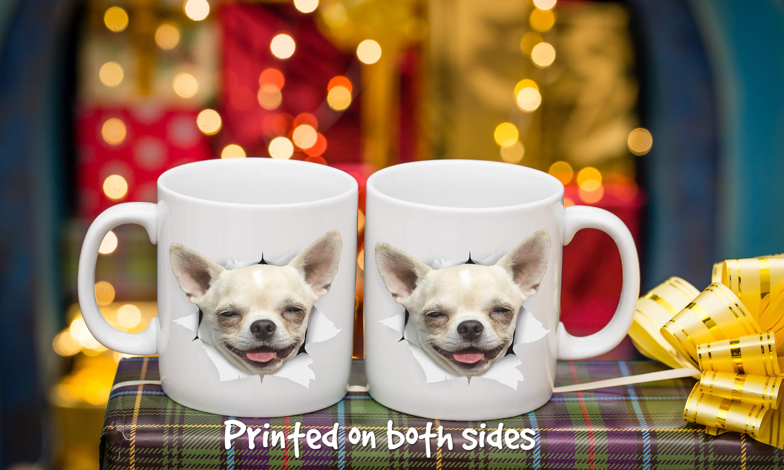 Winston & Bear Happy Chihuahua Mug - Ceramic Chihuahua Coffee Mug - Perfect Chihuahua Gifts - Funny Cute Chihuahua Dog Coffee Mu