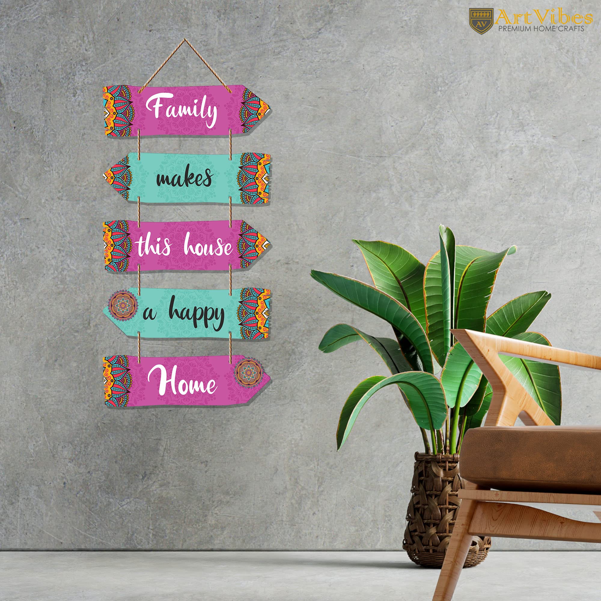 Artvibes Family Quotes Decorative Art MDF Wooden Wall Hanger for Living Room | Bedroom | Gift |Decorative Hangings for Home Dcor