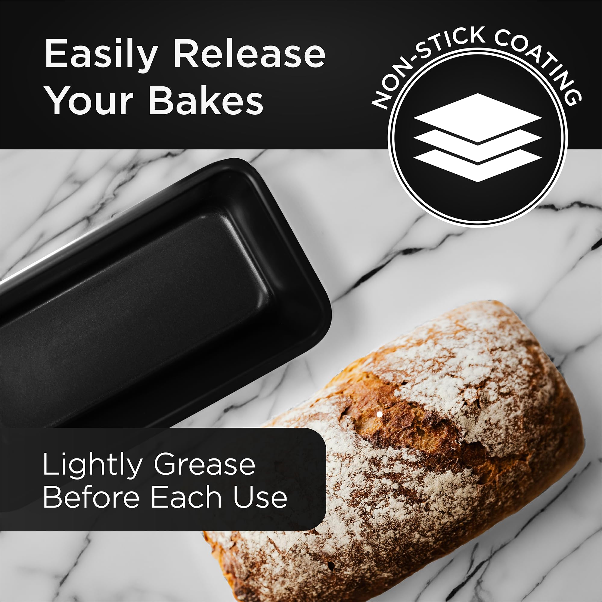 Wrenbury 2lb Loaf Pan - Non-Stick Carbon Steel Baking Tin - Heavy Gauge Black 9.5" Model WB01LT02