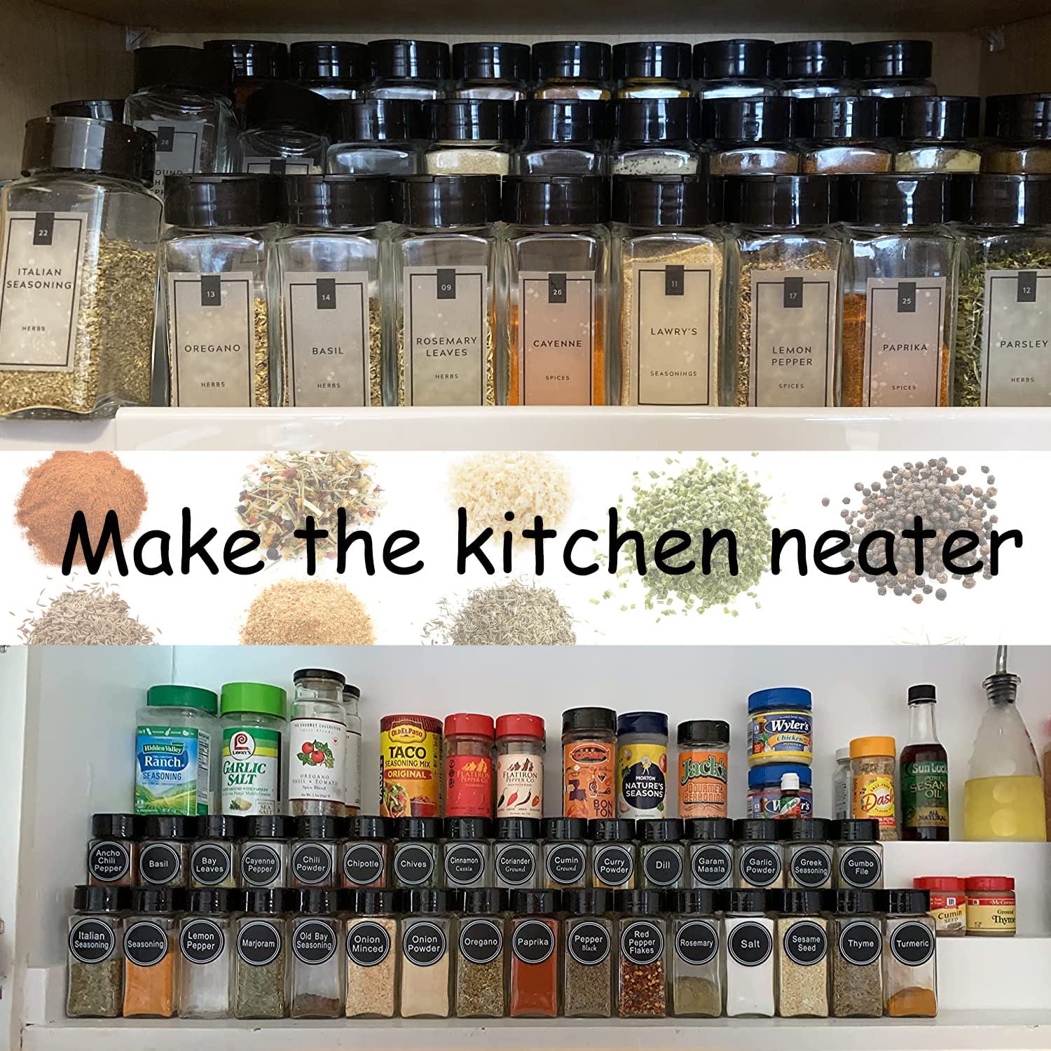 Tiaiidi 24 Pack 3.5Oz Square Plastic Spice Jars,Seasoning Containers With Black Screw Lids To Pour Or Shake,Empty Storage Spice