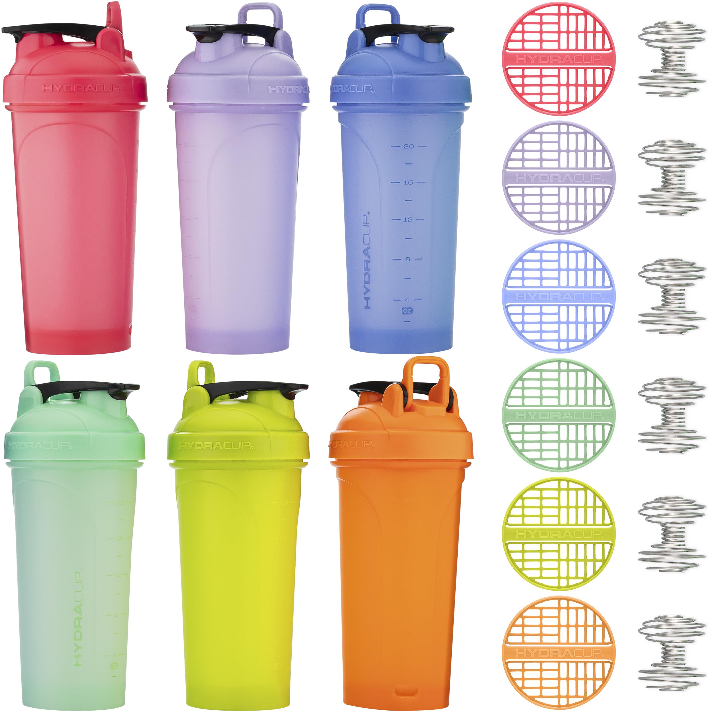 Hydra Cup Og [6 Pack] 28 Oz Shaker Bottles For Protein Shakes, Shaker Cups With Ball Blender Whisk, Travel To Go, Bpa Free (Brig