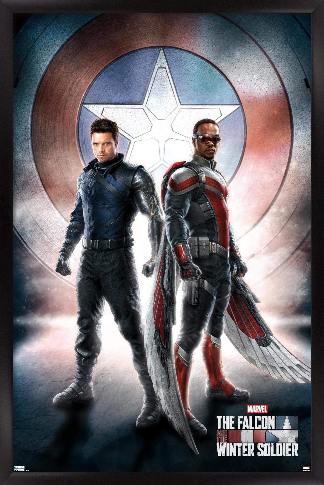 Trends International Marvel Television - Falcon And Winter Soldier - One Sheet Wall Poster, 14.725'' X 22.375'', Black Framed Ve