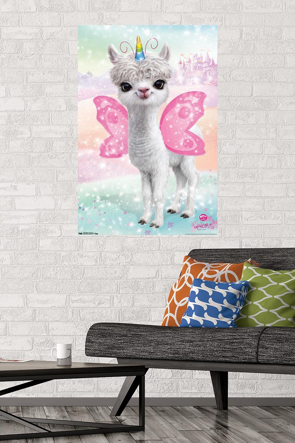 Trends International Animal Club - Lama Unicorn Wall Poster, 22.375'' X 34'', Unframed Version