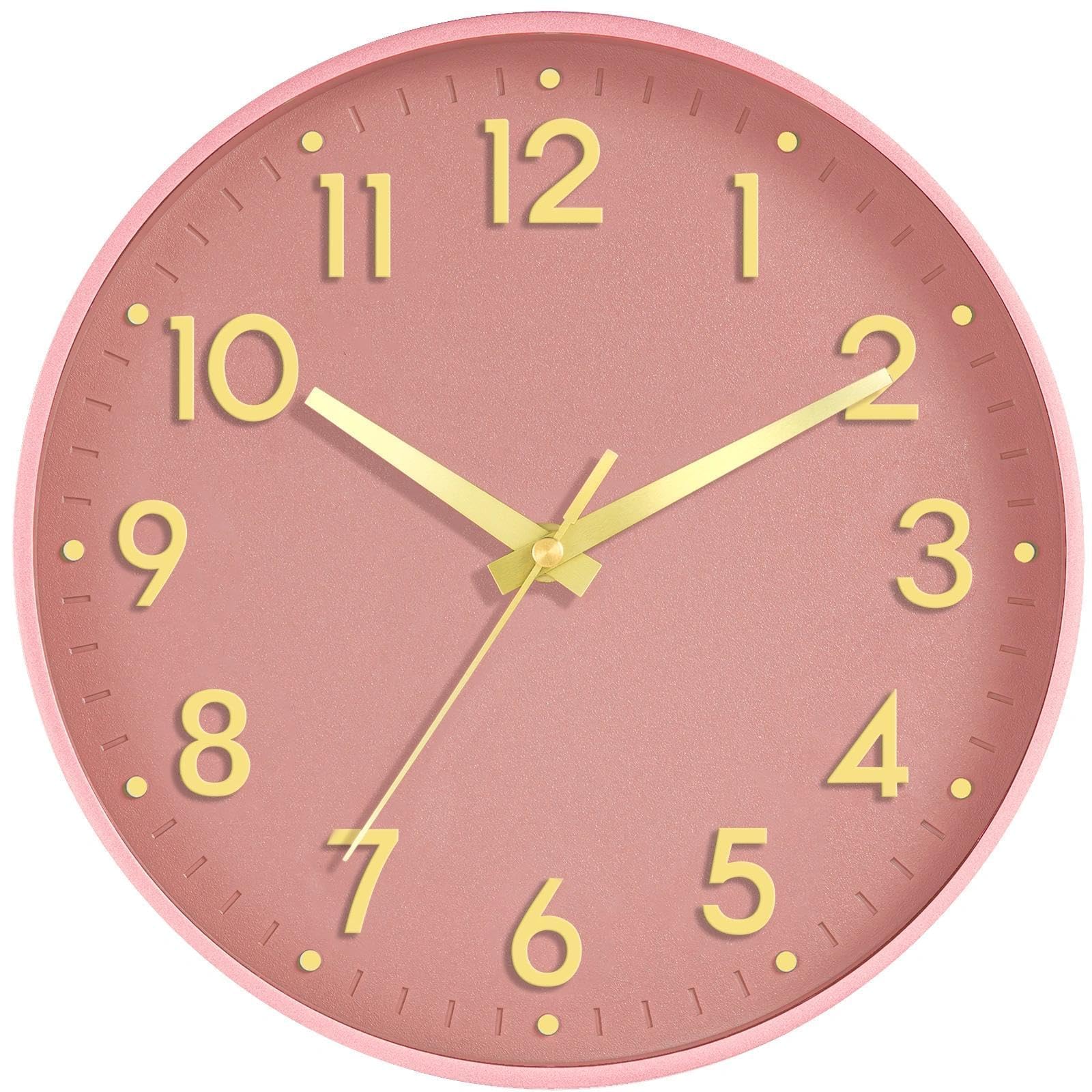 Mosewa Wall Clock 8 Inch, Battery Operated Silent Non-Ticking Modern Analog Clock Decorative For Kitchen, Bedroom, Office, Livin