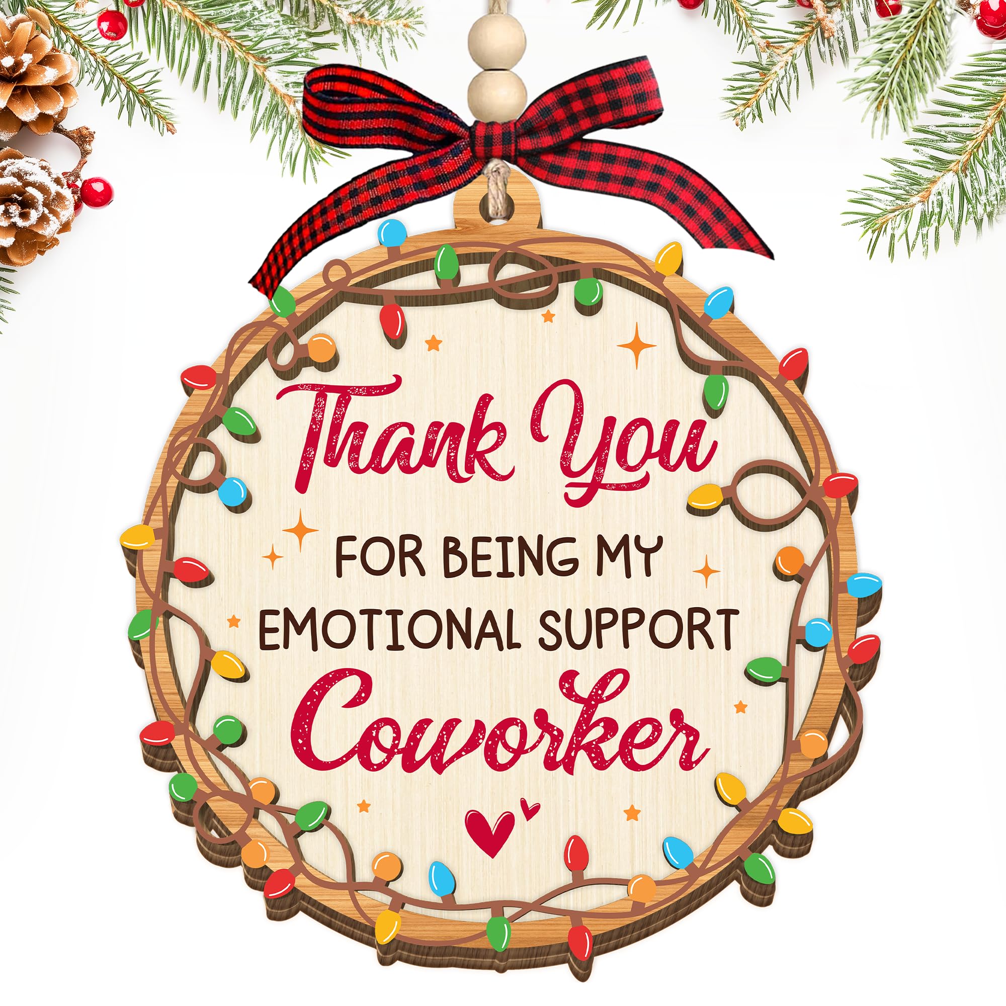 HEXMOZ Coworker Ornament - Christmas Coworkers Thank You Gifts for Work Besties, Work Friends - Funny Secret Santa Holiday Gag G