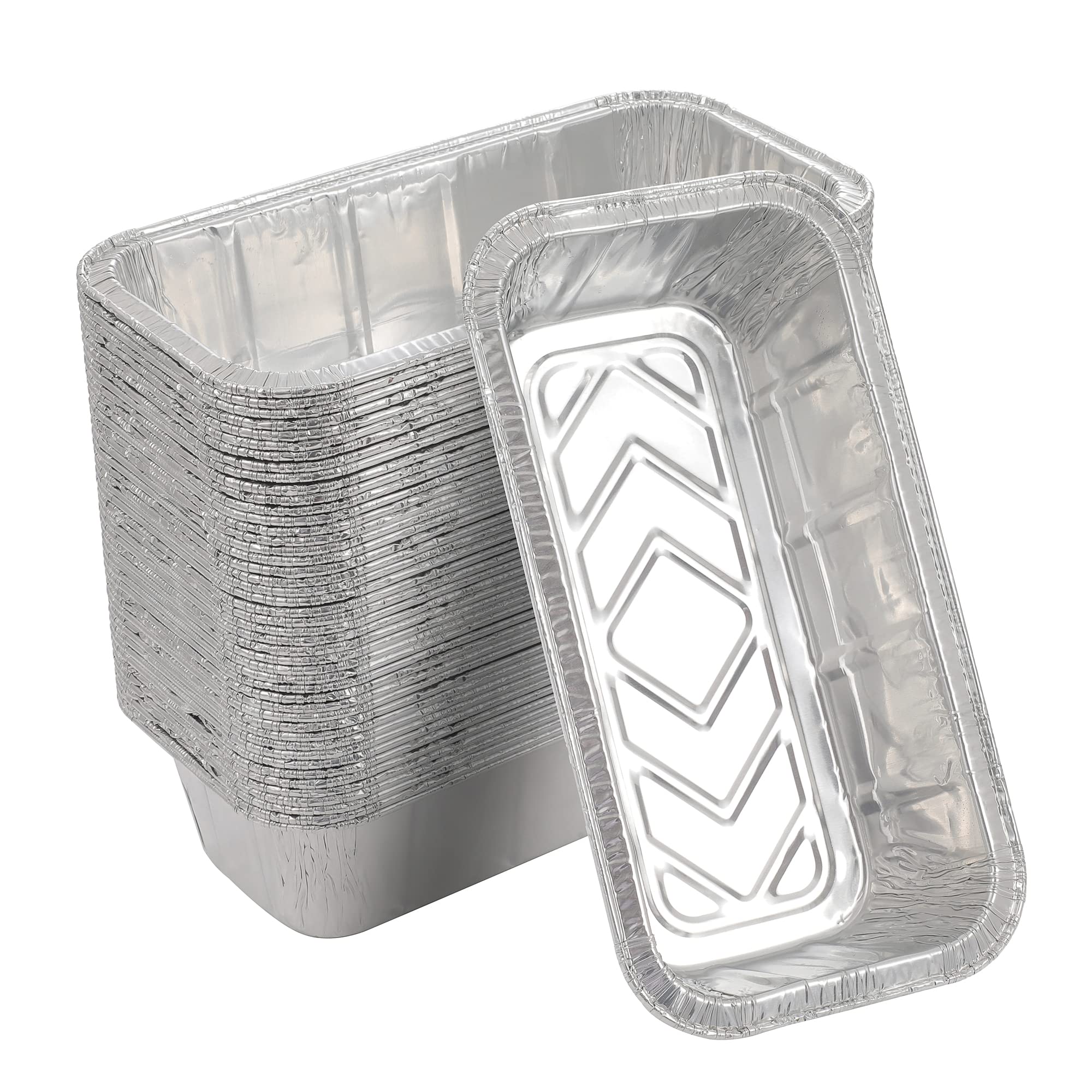 Waytiffer Loaf Pans [50 Pack] 2Lb Heavy Duty Disposable Aluminum Foil Premium Bread Tins Standard Size - 8.5'' X 4.5'' X 2.5'' P