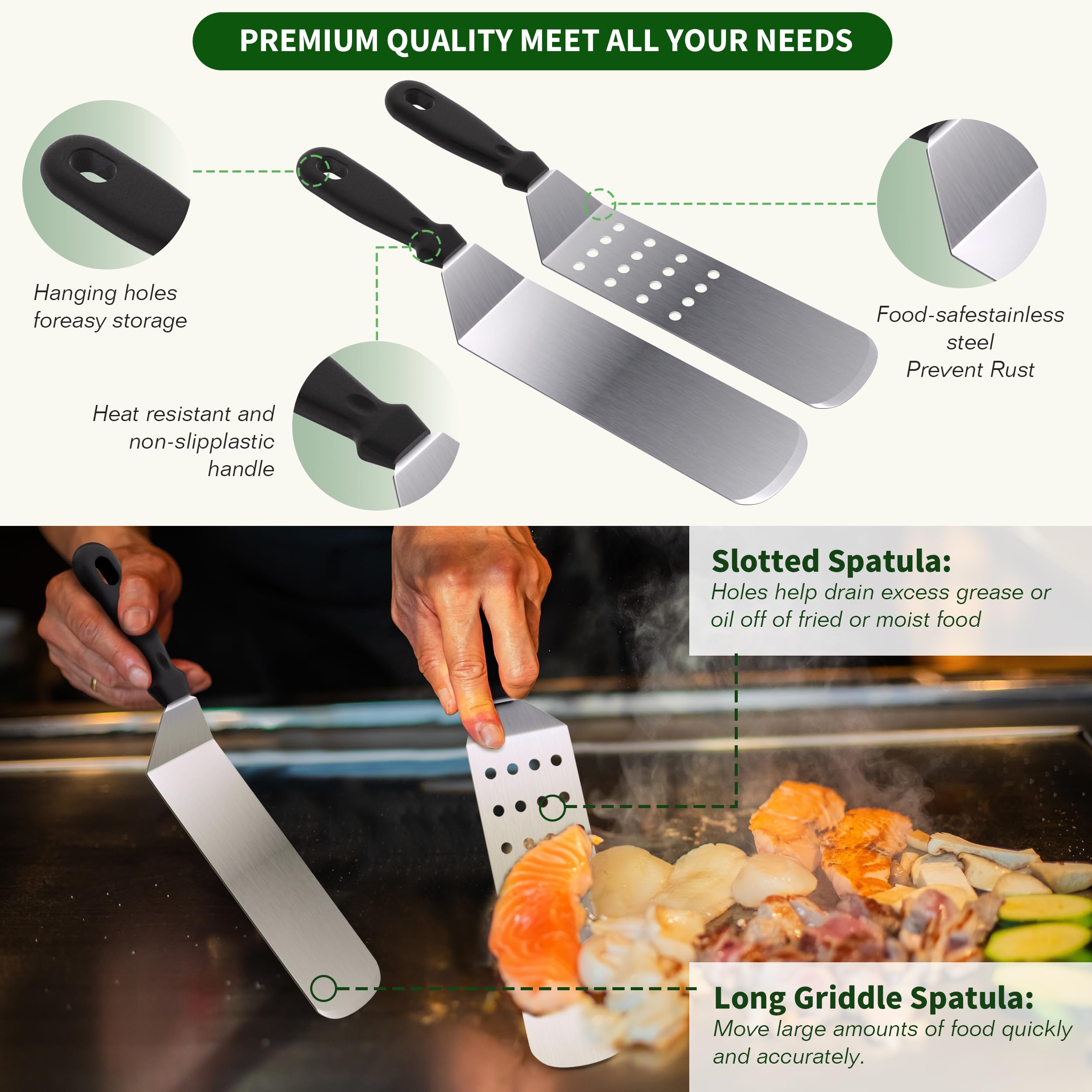 134 Pcs Blackstone Griddle Accessories Upgraded Griddle Accessories Kit - Perfect Flat Top Grill Accessories, Professional Round