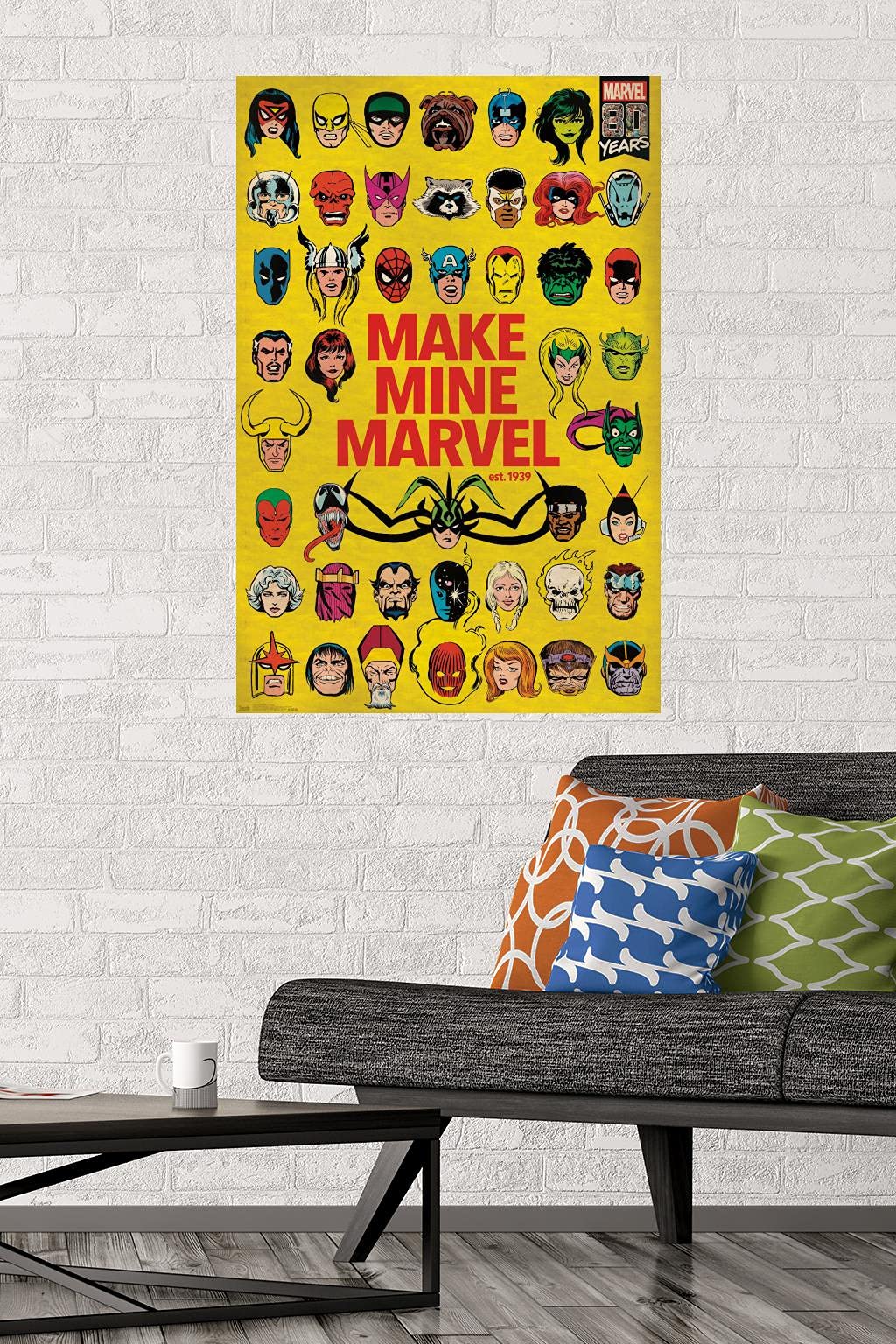 Trends International Marvel Comics - Marvel 80Th Anniversary - Group Wall Poster, 22.375'' X 34'', Poster & Mount Bundle