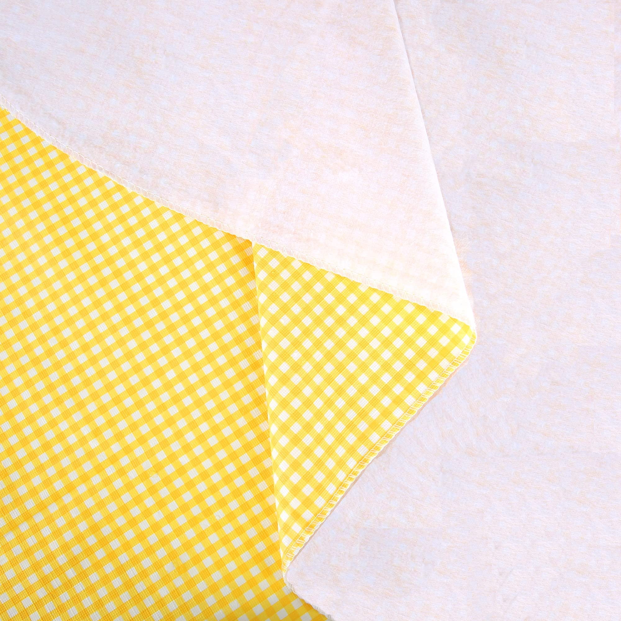 Cerulean Vinyl Tablecloth with Flannel Backing Waterproof Oil-Proof PVC Table Cloth Stain-Resistant Wipeable Rectangle Table Cover for Indoor and Outdoor- Size: (Yellow 60X90 Inch)
