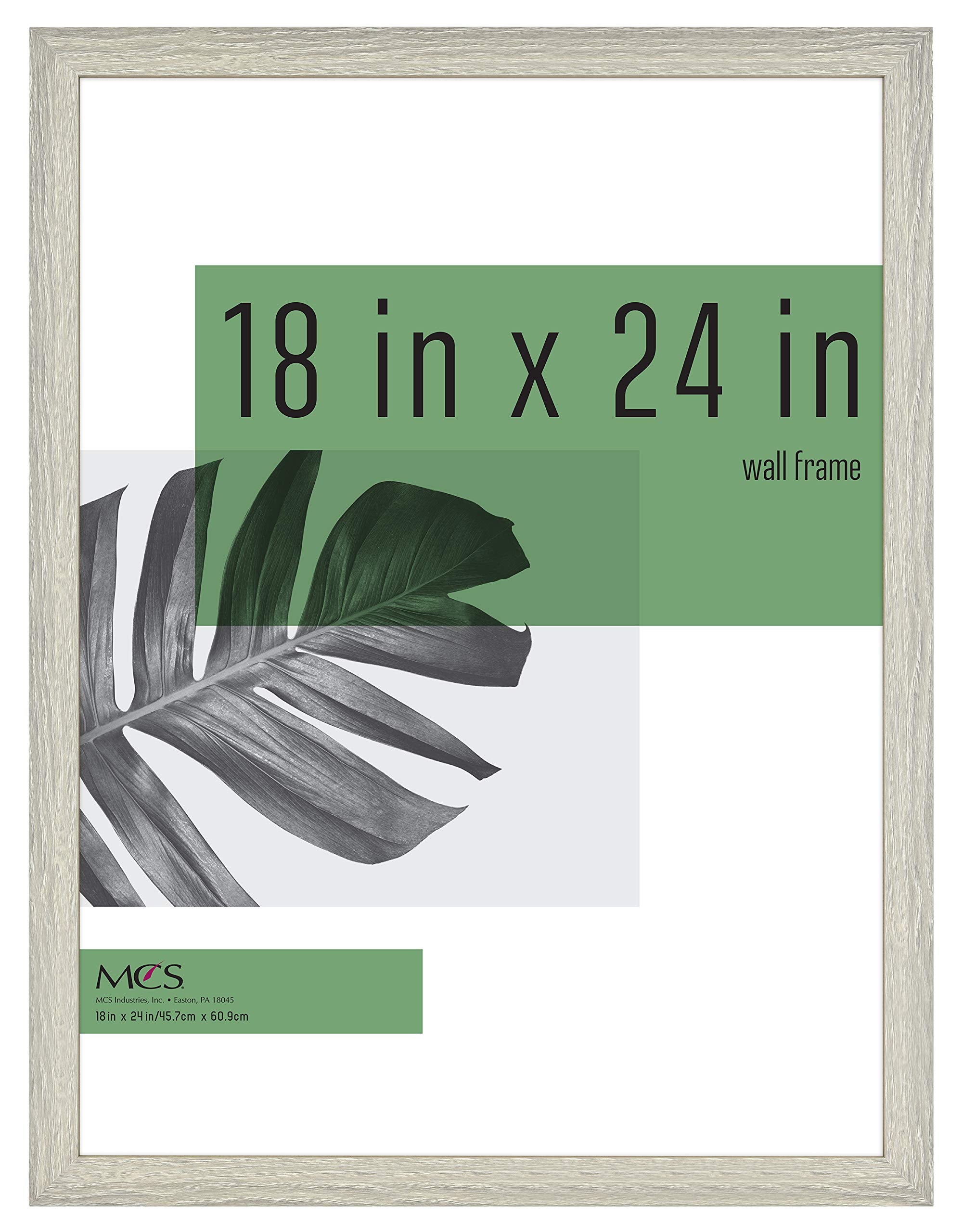 MCS Studio Gallery 18x24 Poster Frame Gray Woodgrain, Vertical & Horizontal Wall Hanging Large Picture Frame for Photos, Posters