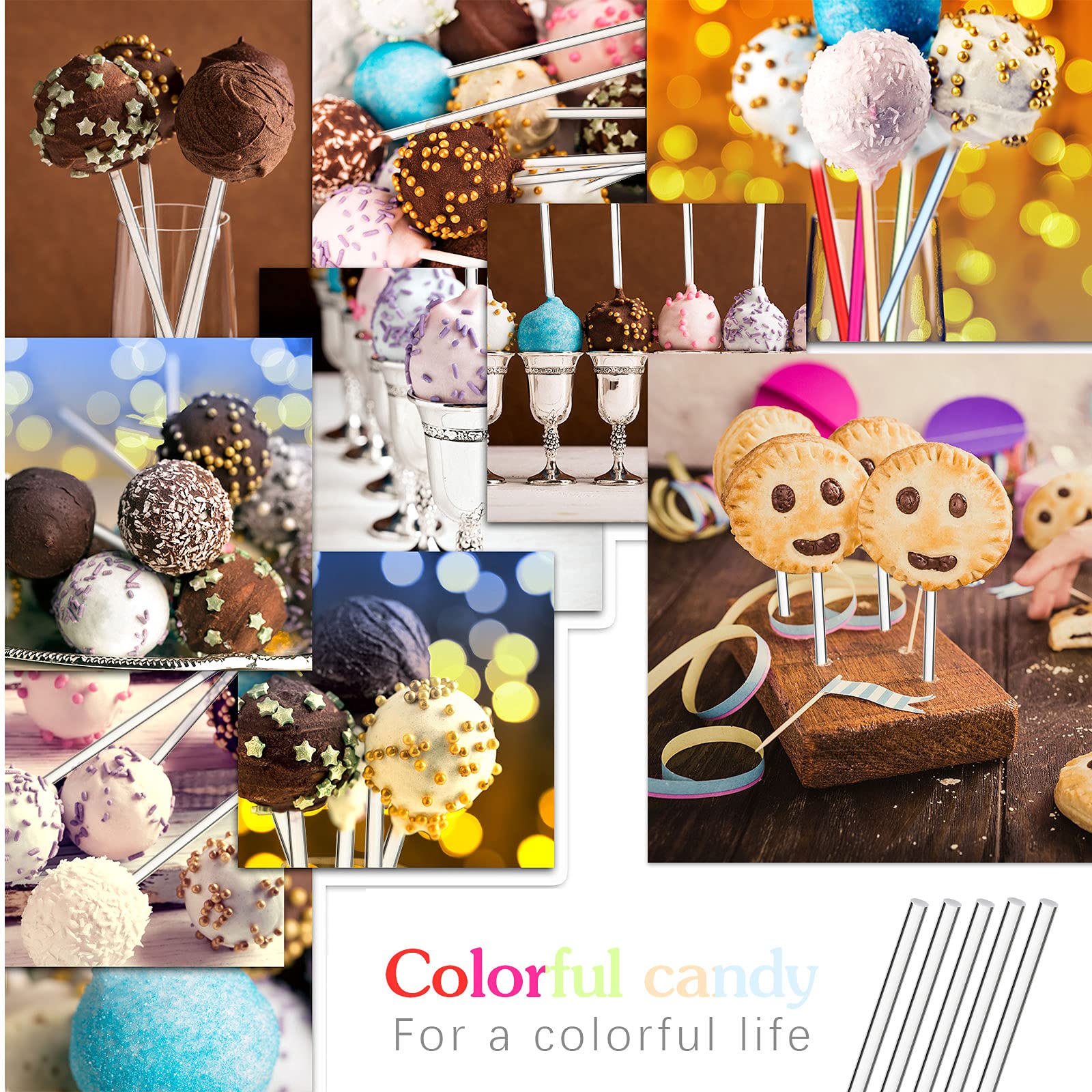 200 Pieces Acrylic Lollipop Sticks Cake Pops Sticks Candy Sticks Treat Sticks For Wedding Halloween Christmas Candy Cake Pops Cu