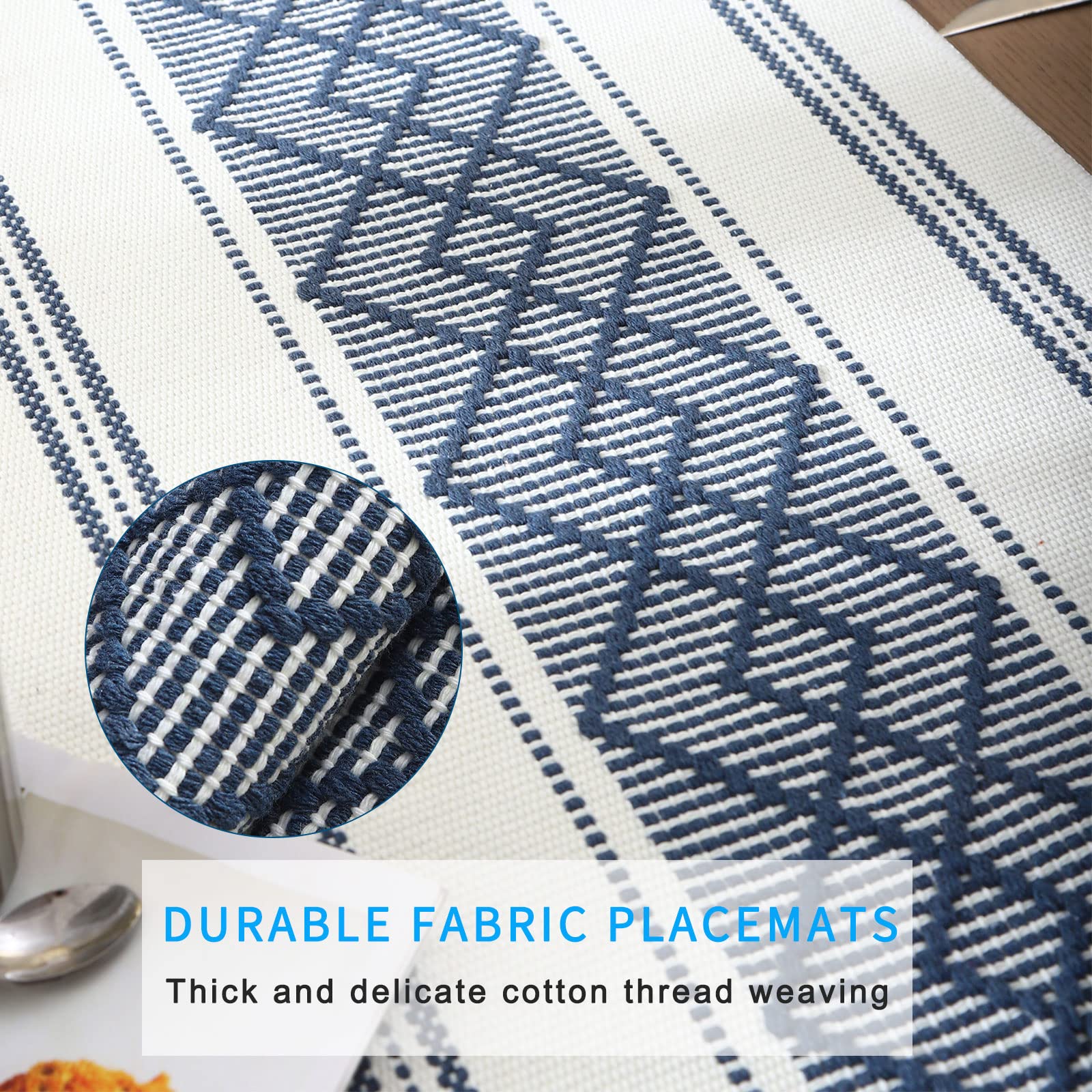 Lufeijiashi Elegant Thick Placemats For Dining Table Decor Farmhouse Heat Resistant Table Place Mats Set Of 4 Quality Woven Clot