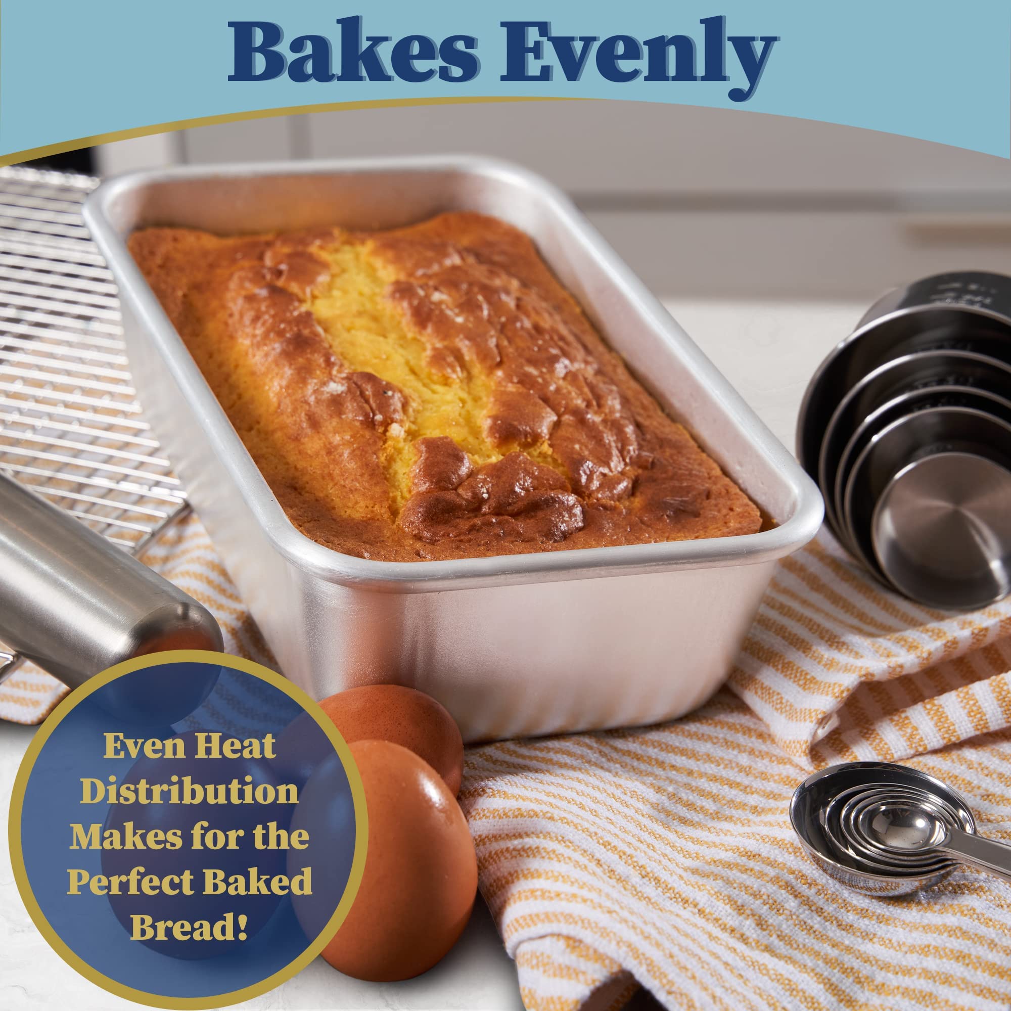 Ultra Cuisine Aluminum Loaf Pan for Baking Bread - 9.5x5 inch Loaf Pan  1lb - Easy Clean  Quality  Durable Bread Tin - Commercial Aluminum Bread Pan for Baking Banana Bread  Cakes  Casseroles  Loaves