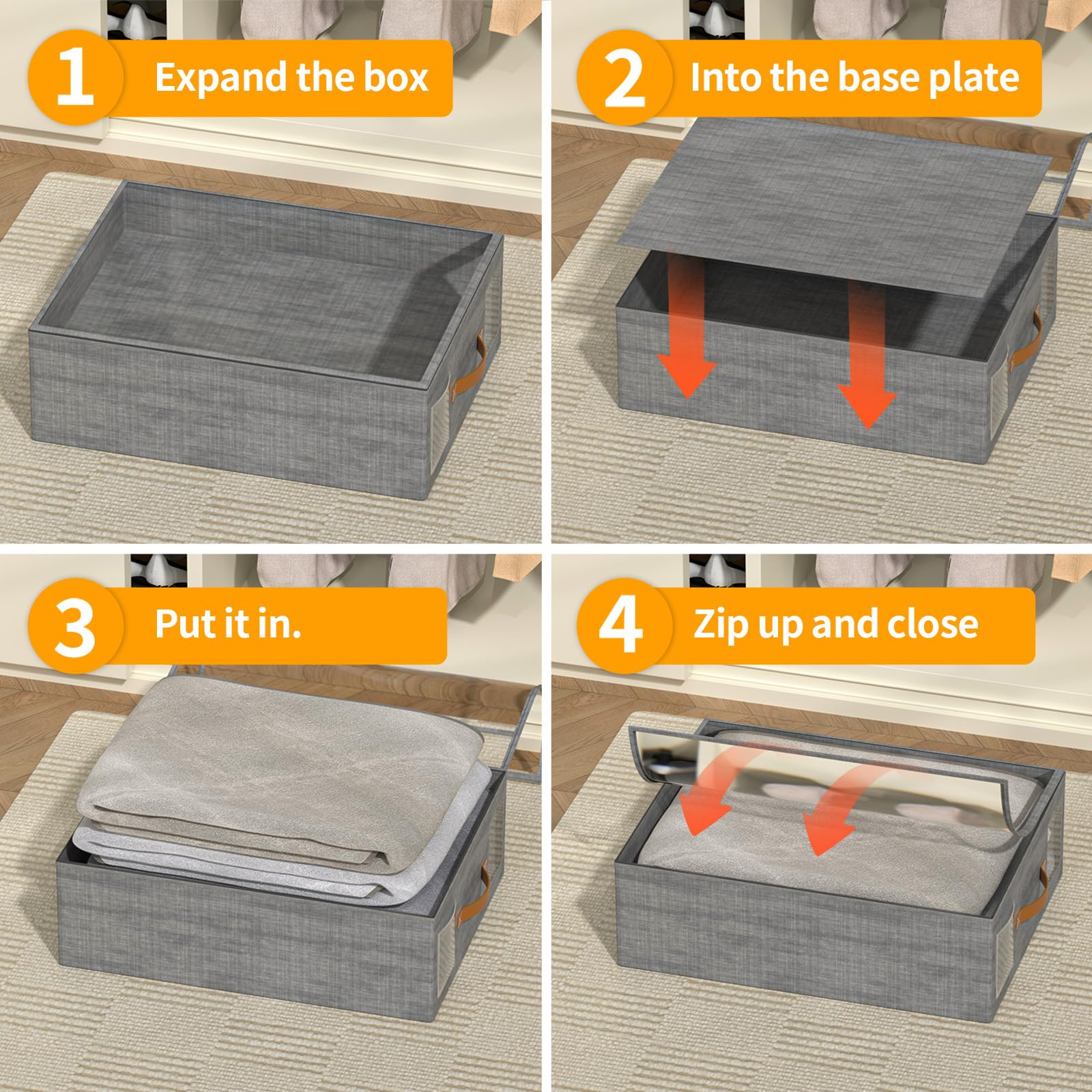 Aokeyee Bed Sheet Organizers and Storage, 4 Pack Foldable Closet Organizer and storage, Sheets Set Folder for Bedding Sheets, Du