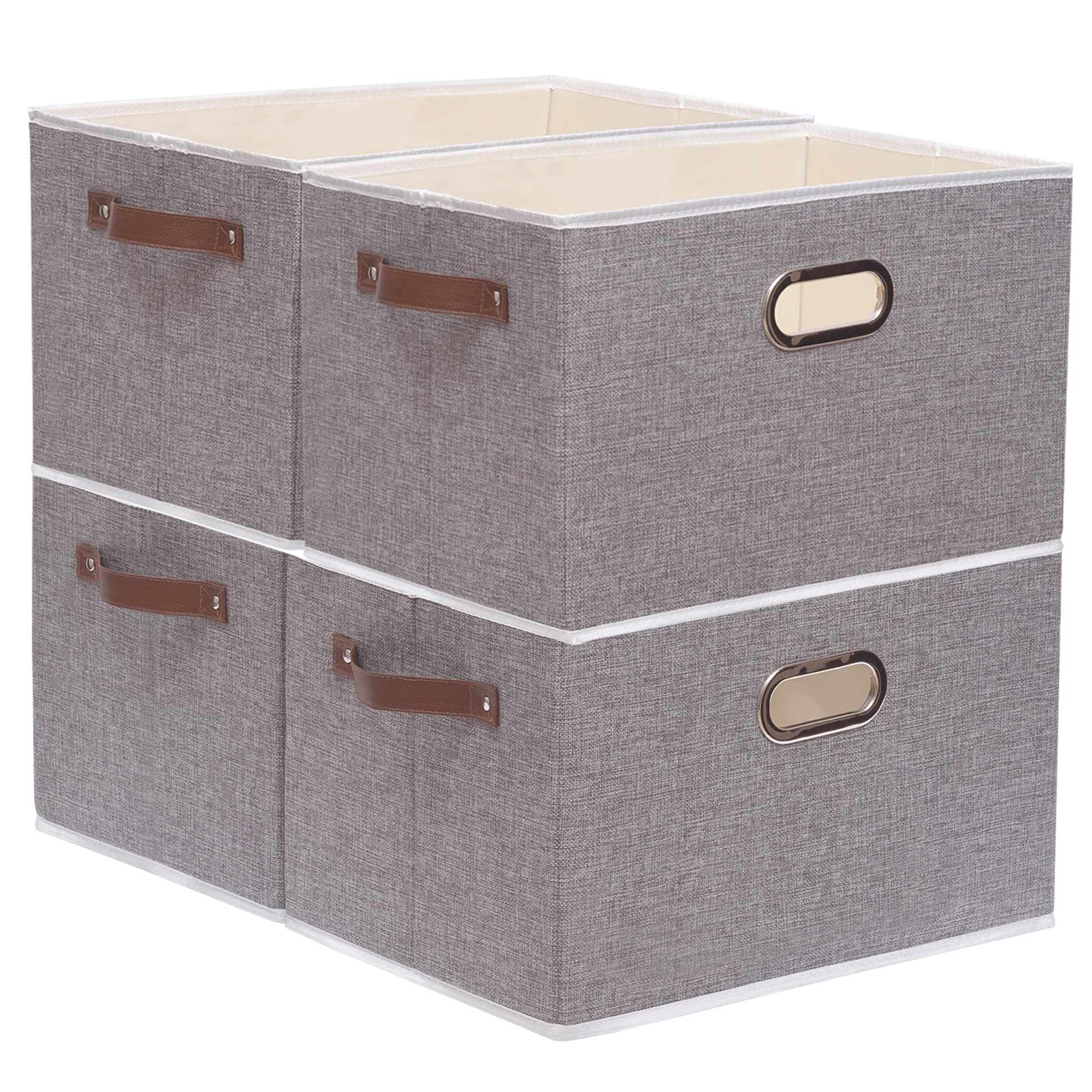 Yawinhe Collapsible Storage Bins, 16.9 x 11.8 x 10.2 Inch, Cube Storage Bins, Fabric Foldable Storage Bins Organizer Containers 