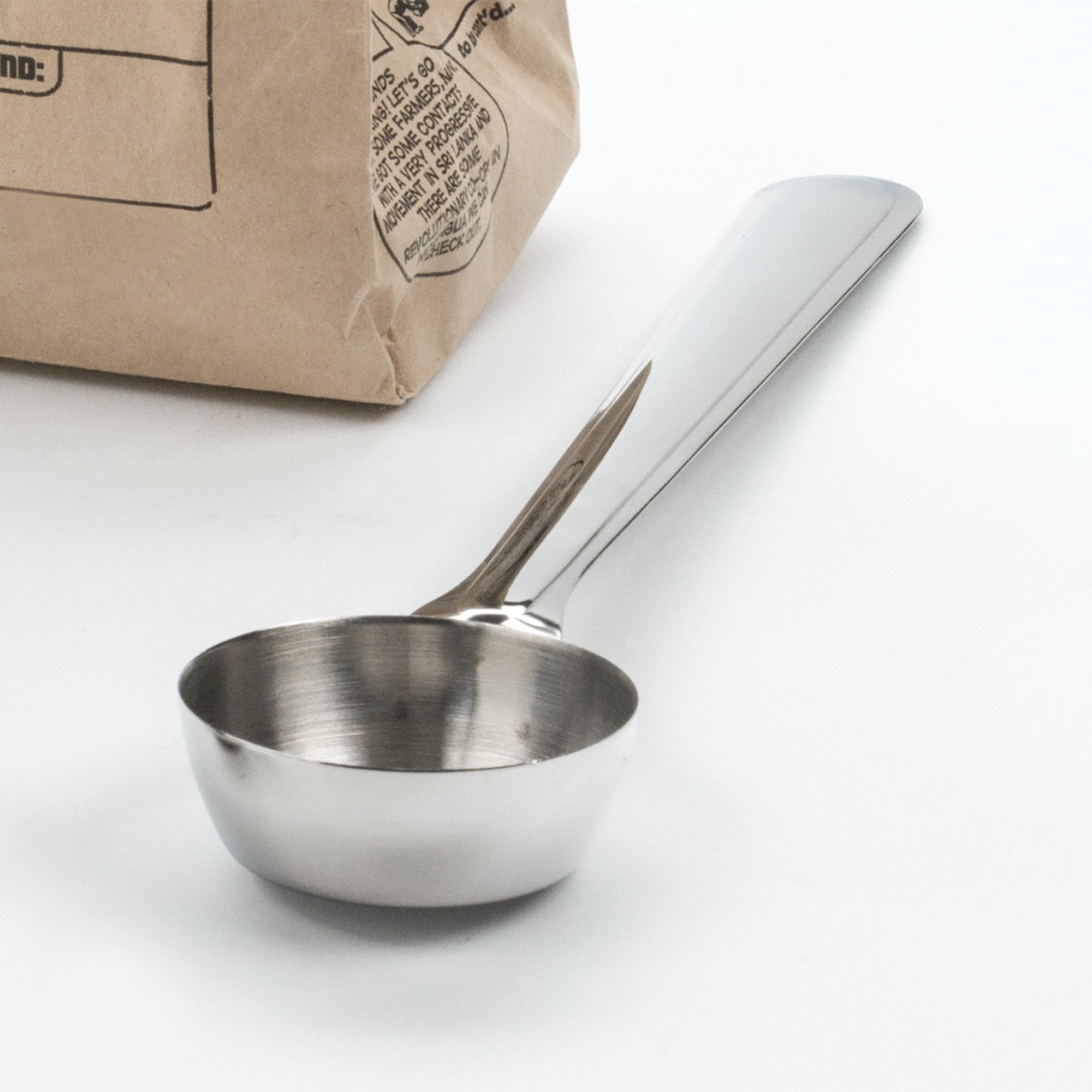 Rsvp International Measuring Spoon, Stainless Steel Scoop Multi-Purpose For Baking, Ground Coffee, Beans Or Loose Leaf Tea, Long