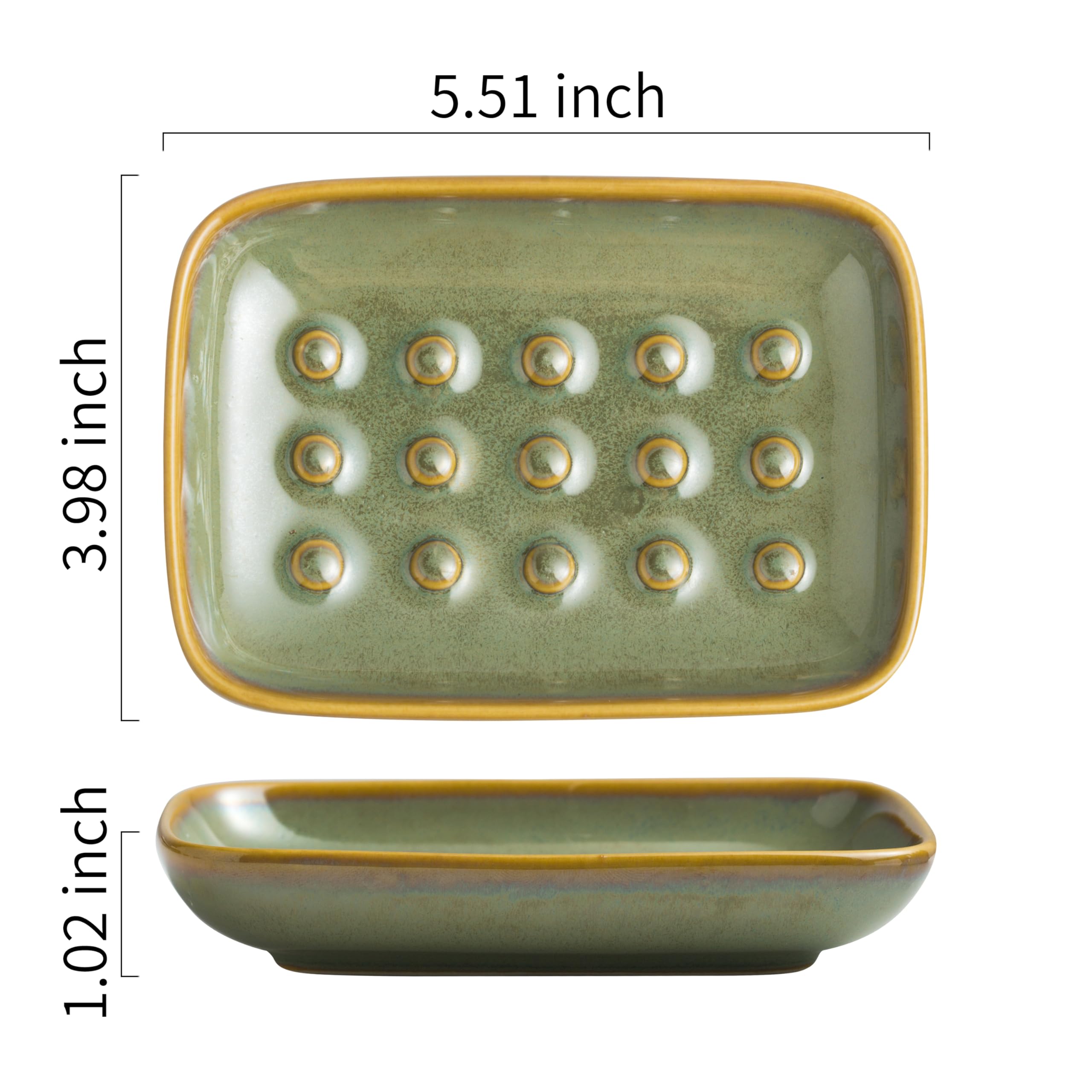 Miamolo Soap Dish For Shower, Ceramic Soap Dish Non-Slip Soap Holder Soap Bar Saver Tray For Bathroom Kitchen Sink, Floating Poi