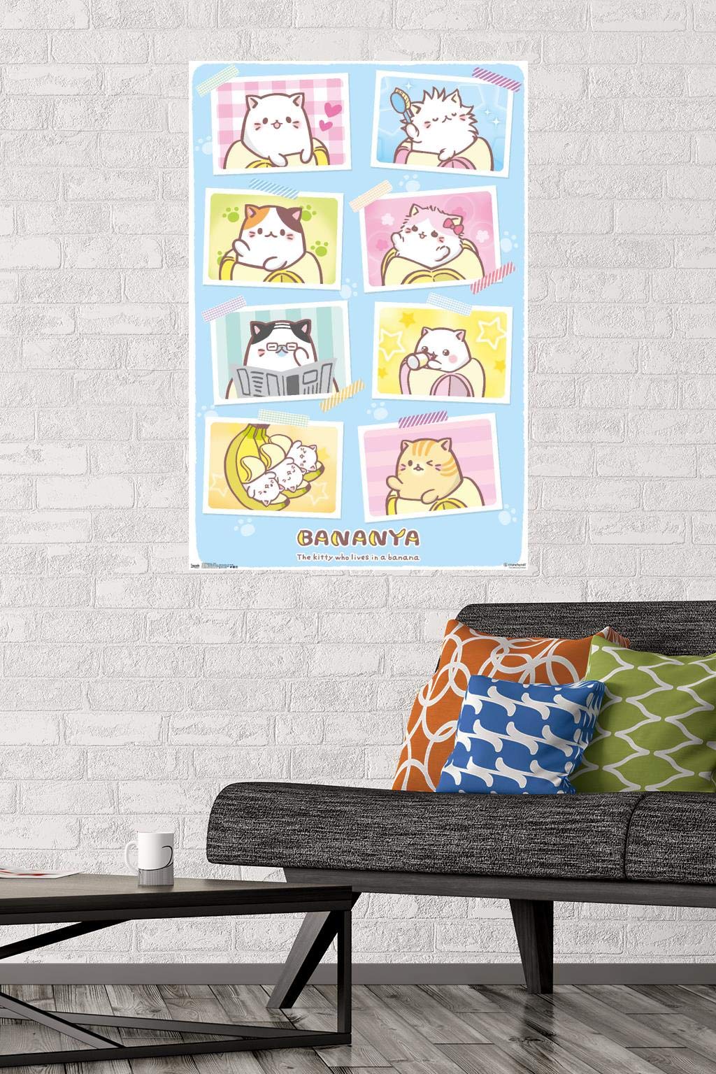 Trends International Bananya - Grid Wall Poster, 22.375'' X 34'', Poster & Mount Bundle