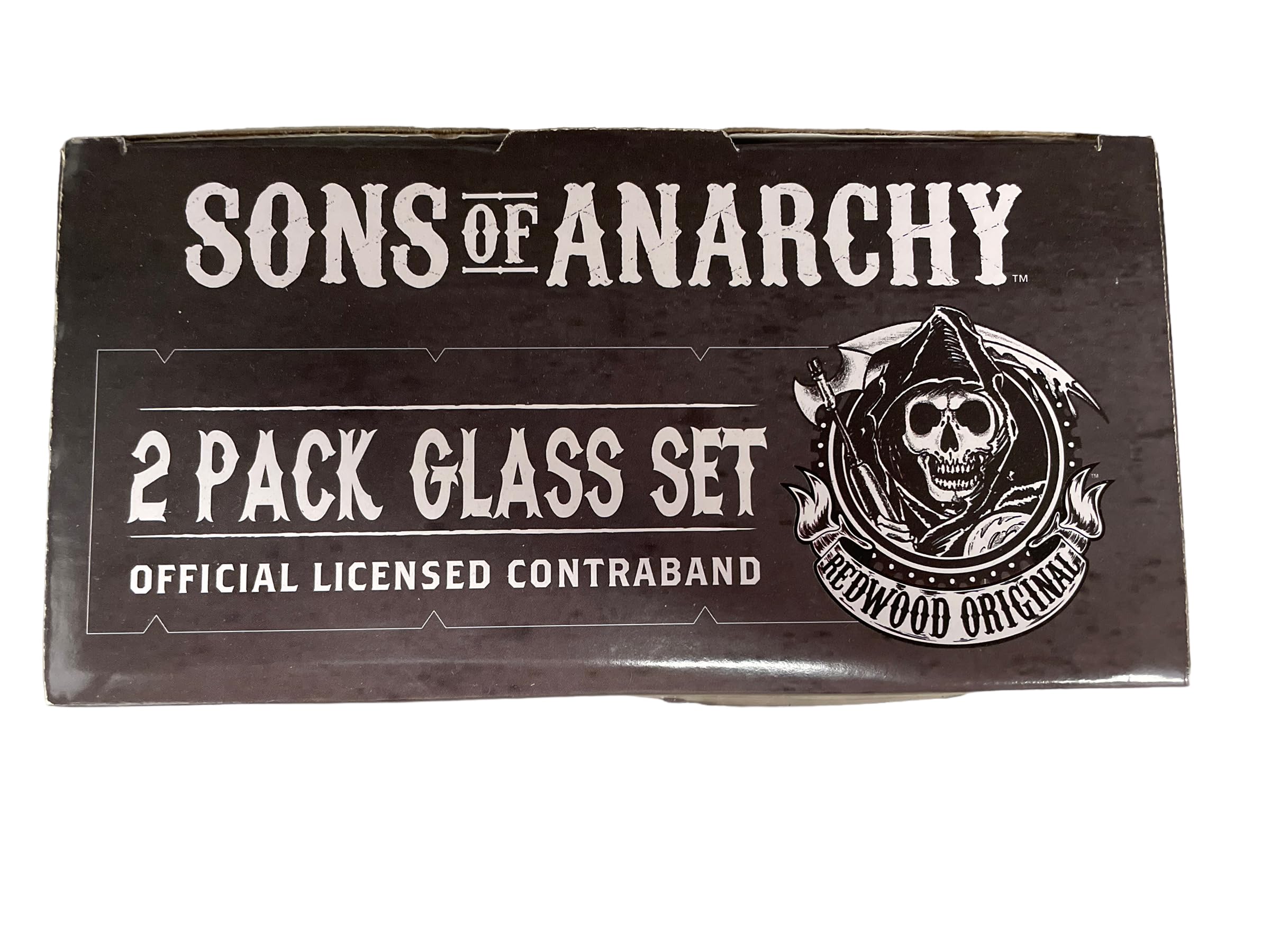 Just Funky Sons Of Anarchy Men Of Mayhem 2 Pack Pint Glasses - 16 Oz Glass