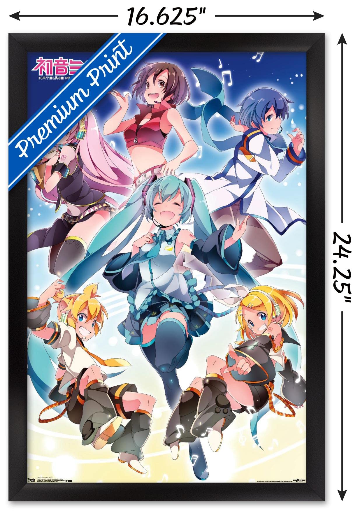 Trends International Hatsune Miku - Group Wall Poster, 14.725'' X 22.375'', Black Framed Version