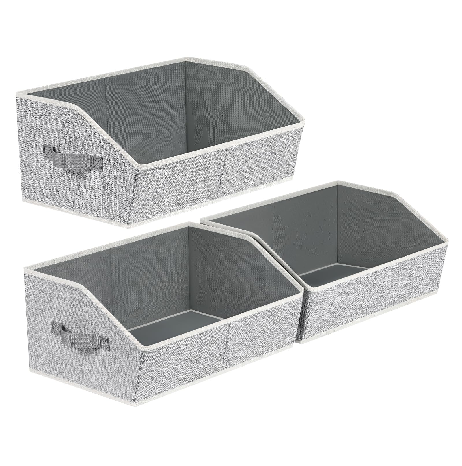 Homsorout Trapezoid Closet Shelf Organizer - Large Baskets For Organizing, Fabric Storage Box For Shelves, Cube Storage Bins For