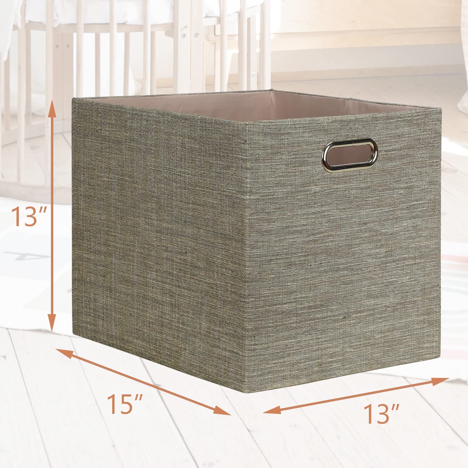 Posprica 13X15X13 Storage Cube Bins, Foldable Collapsible Storage Bins Boxes, Fabric Decorative Storage Baskets Organizer For Ik