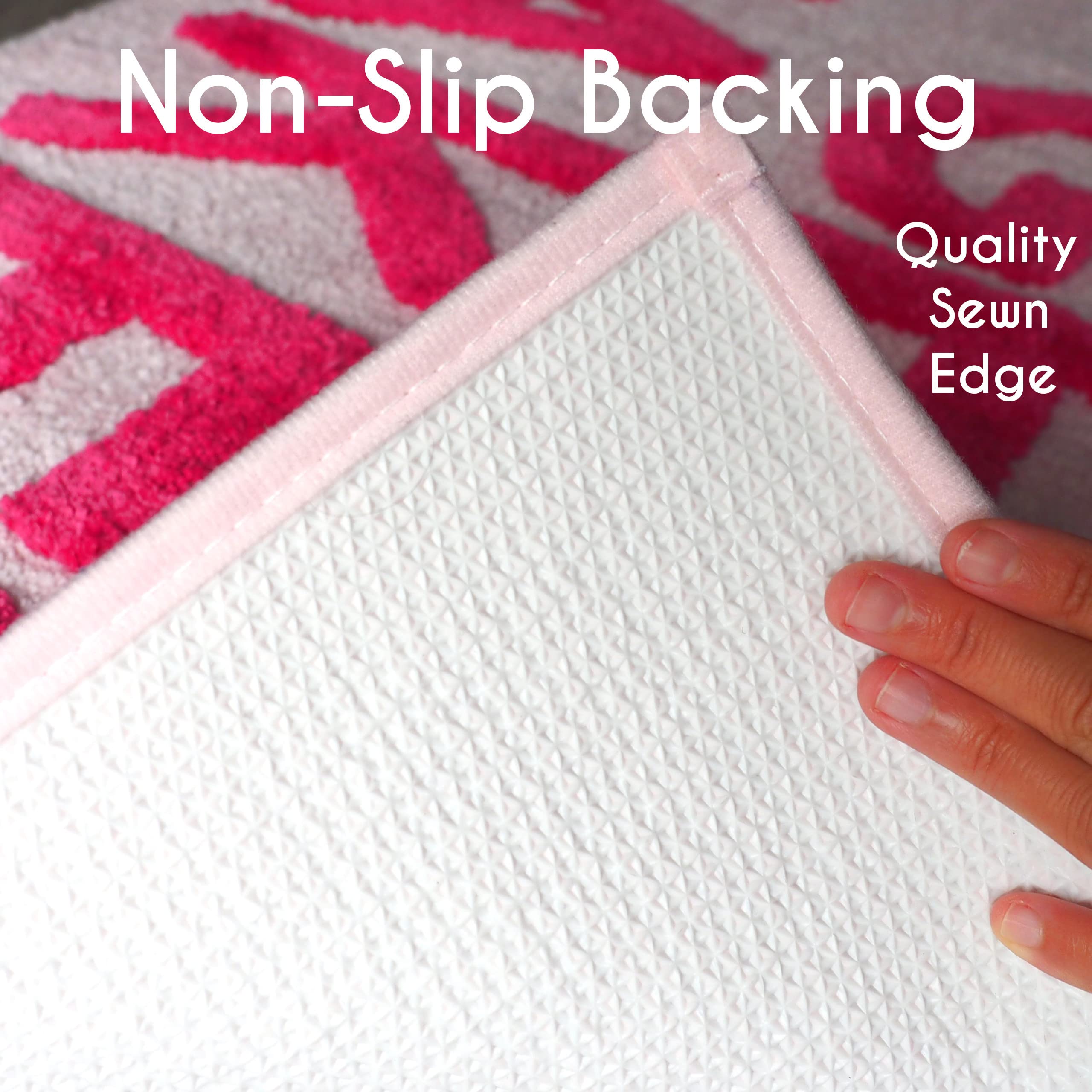 Evovee Get Naked Bath Rug Pink Funny Peach Blush Shower Funny Bathroom Decor for Girls Fun Cute Bath Mat Non-Slip Washable
