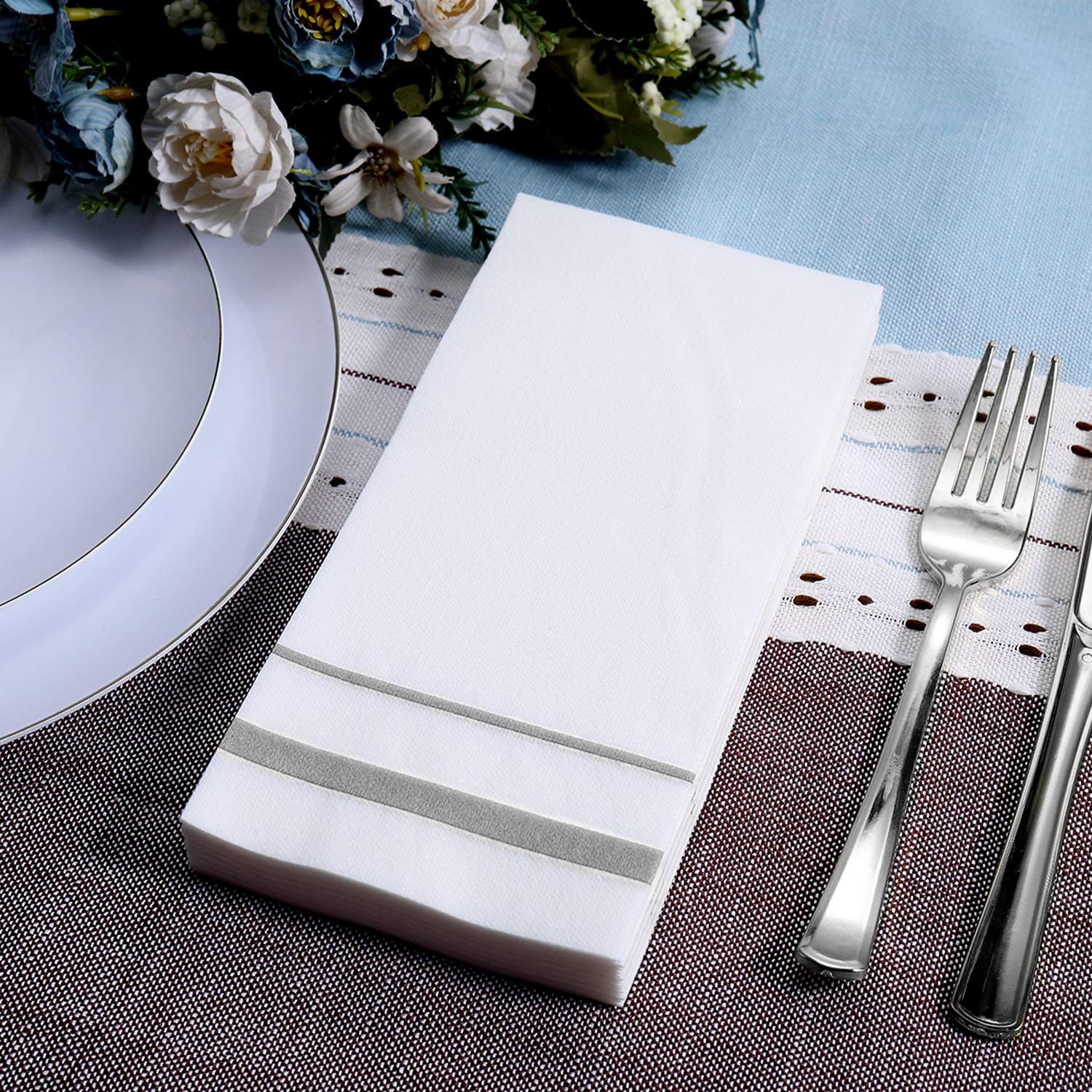 [200 Pack] Disposable Guest Towels Paper Hand Towels, Decorative Bathroom Hand Napkins For Kitchen, Parties, Weddings, Dinners O