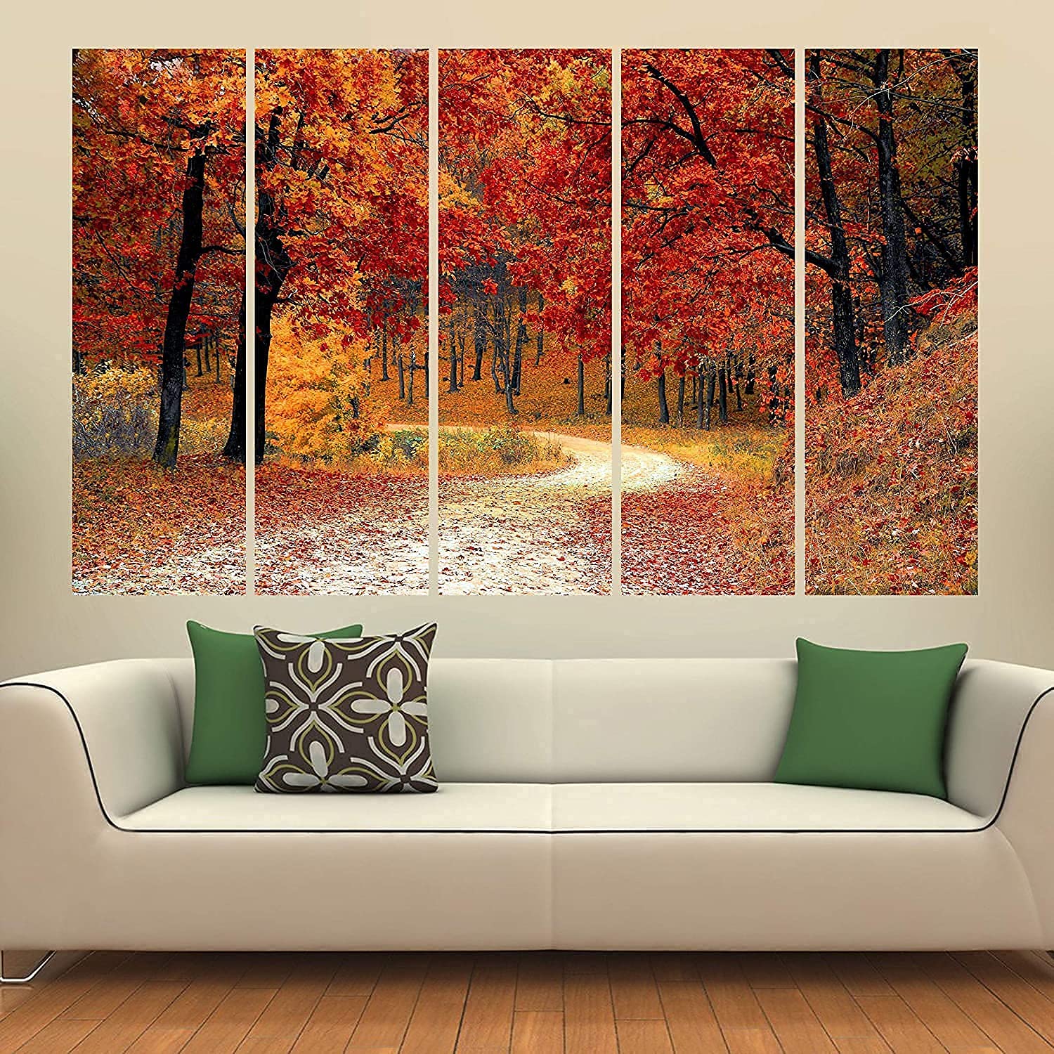 Kyara Arts Multiple Frames, Beautiful Forest View Nature Wall Painting For Living Room, Bedroom, Office, Hotels, Drawing Room Wo